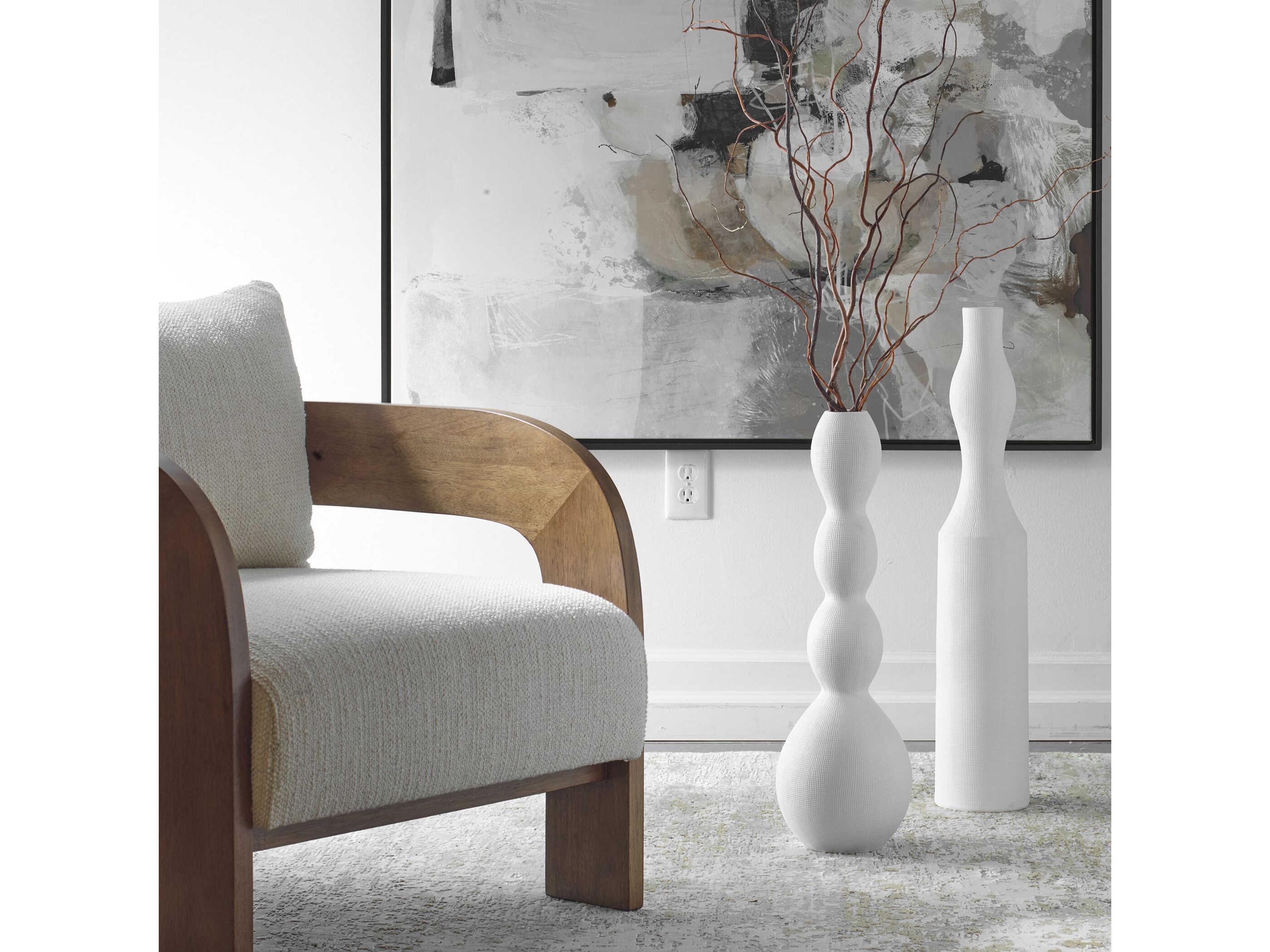 Uttermost Forma White Ceramic Vase Set of 2