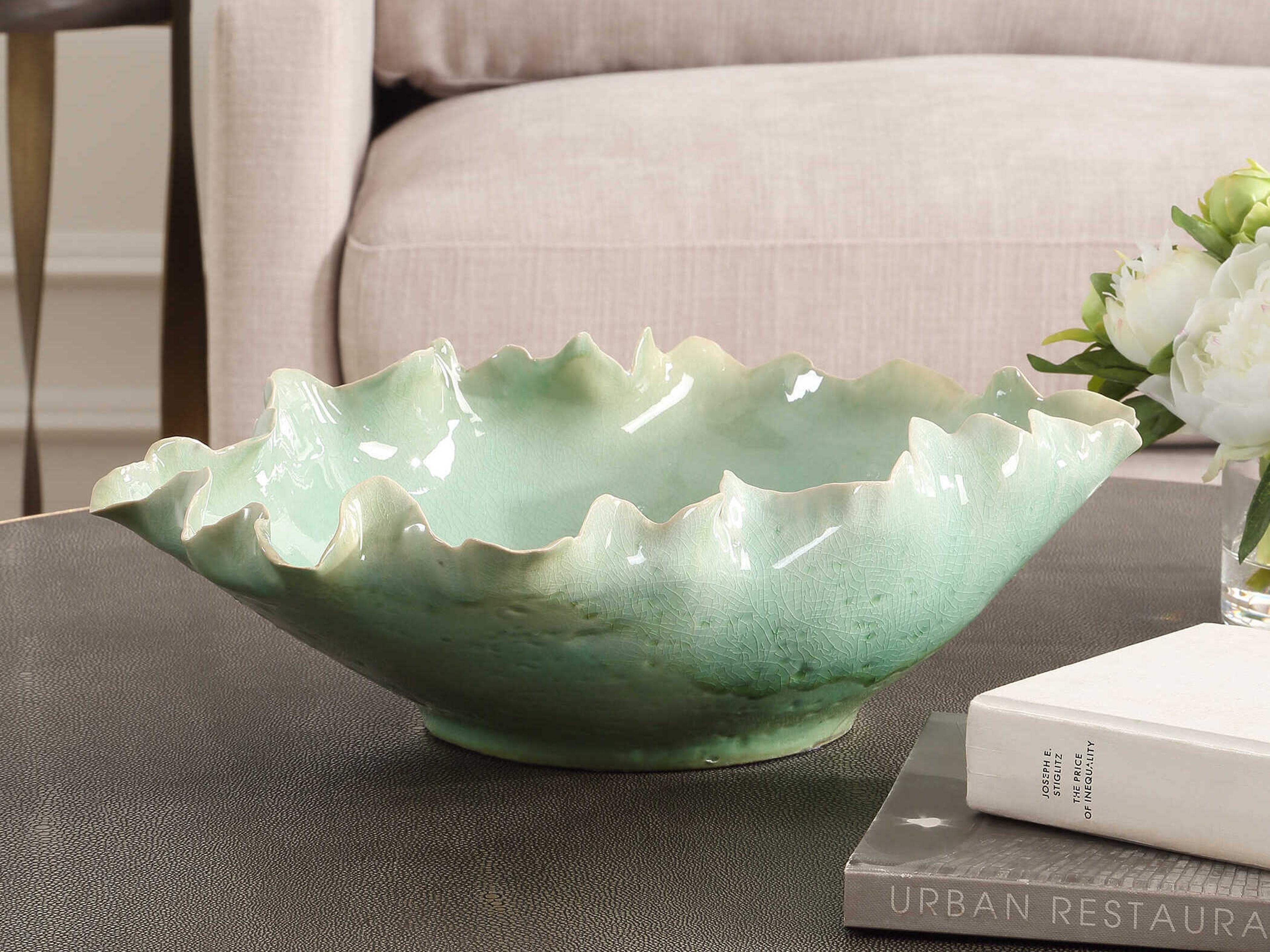 Uttermost Lila Green Glass Decorative Bowl