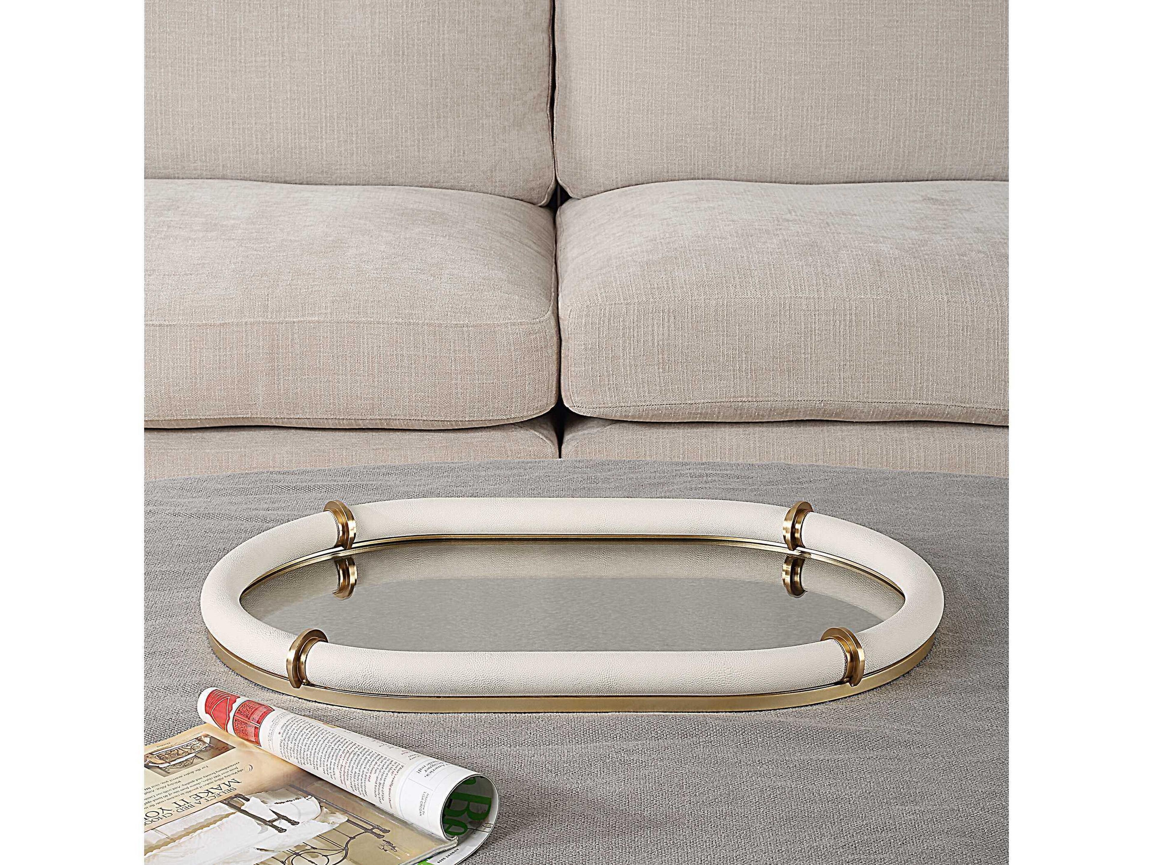 Uttermost Cyprus Leather Oval Tray