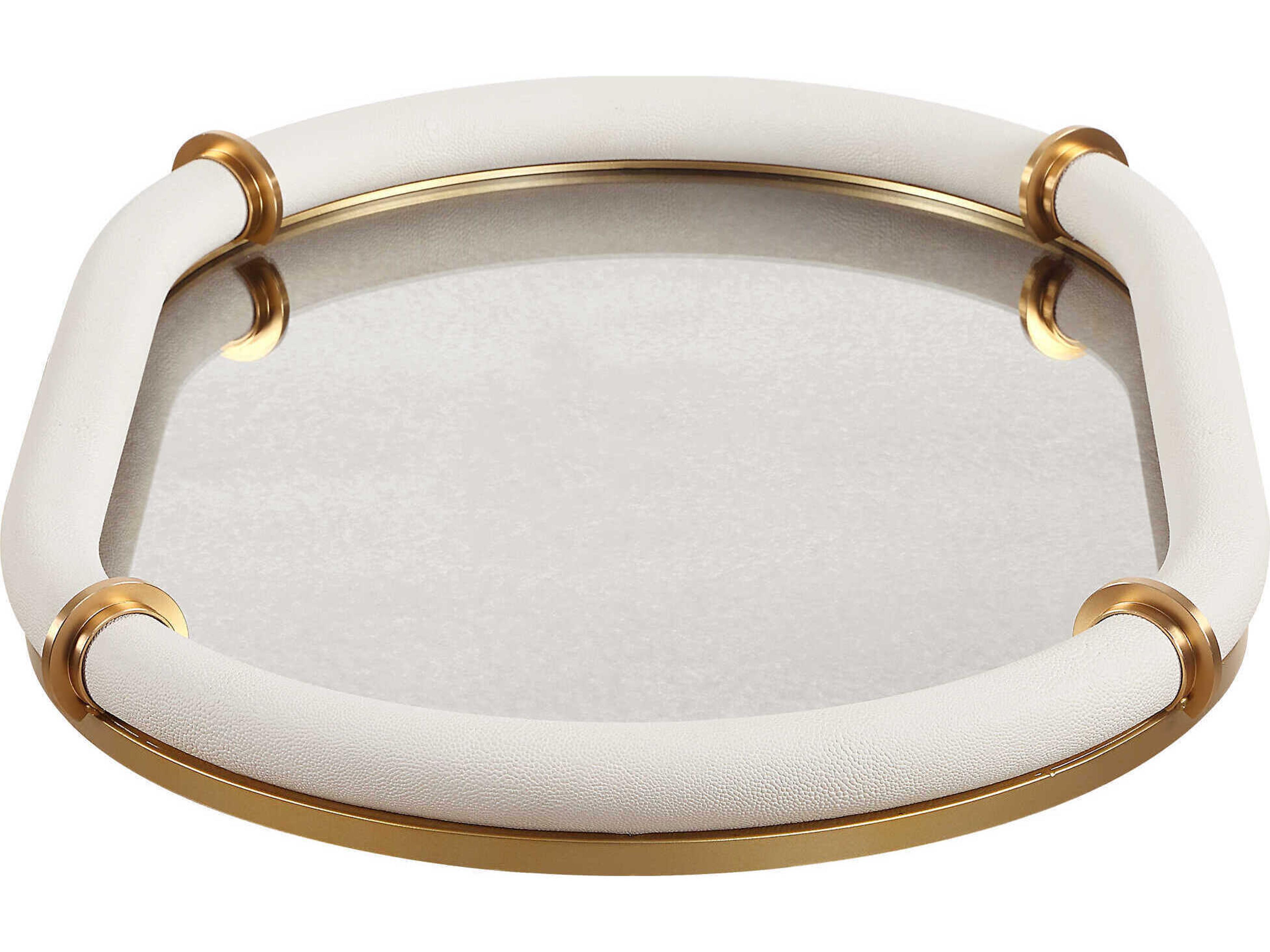 Uttermost Cyprus Leather Oval Tray