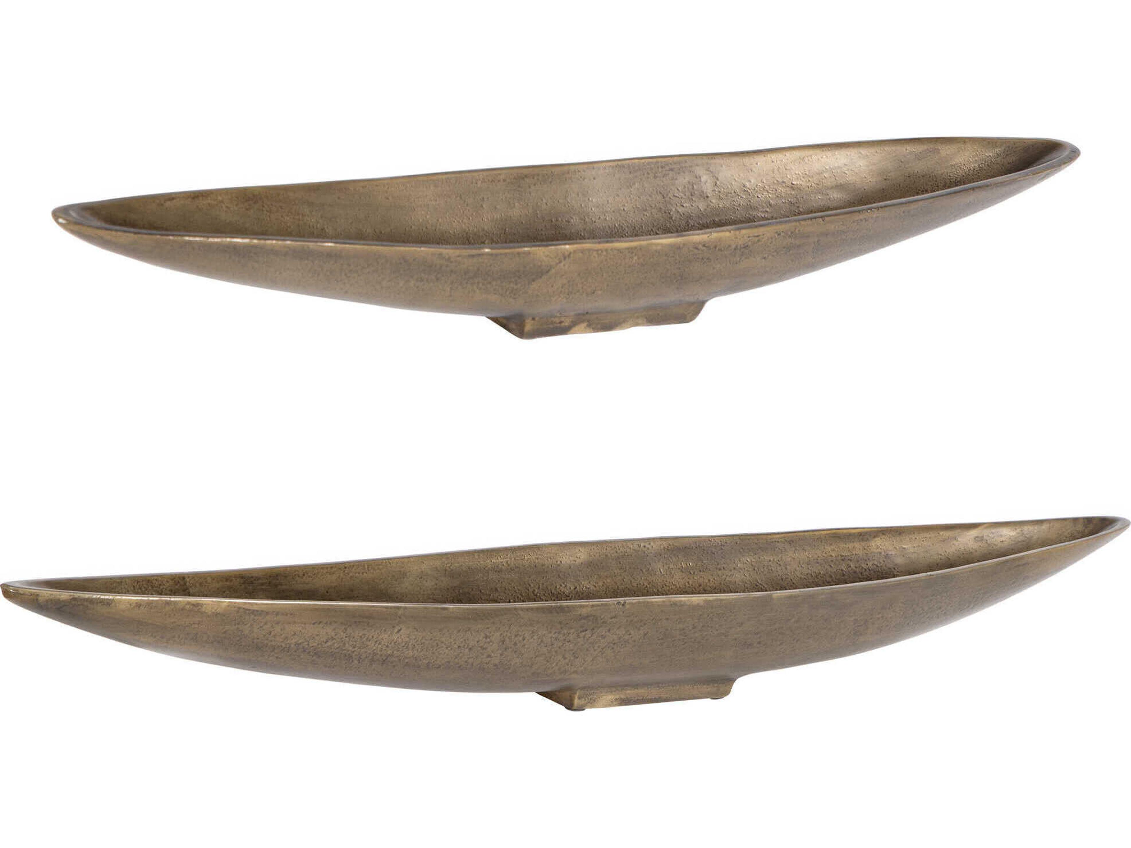 Uttermost River Run Antique Brass Decorative Bowl Set of 2