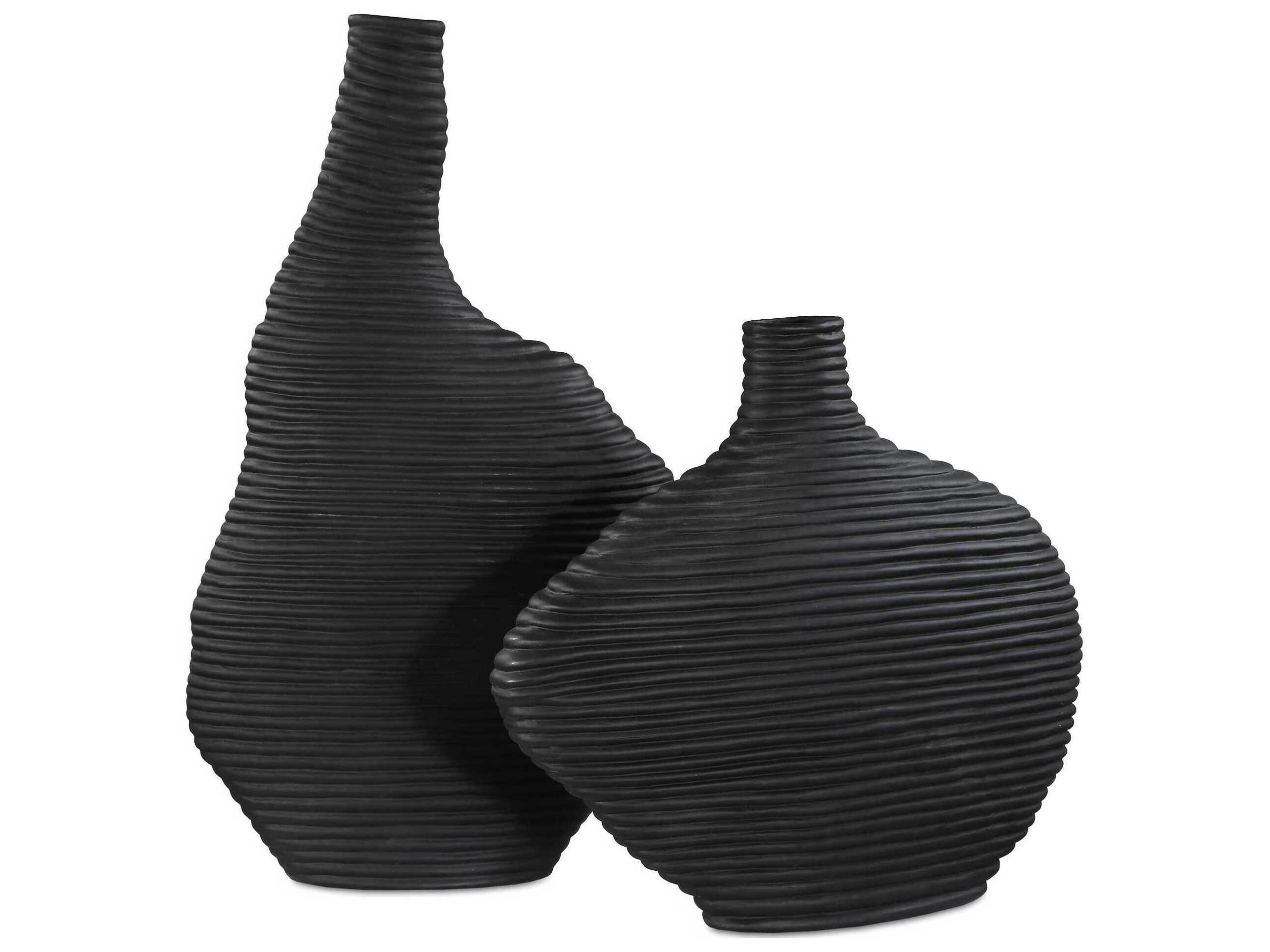 Uttermost Duostacked Black Vases Set of 2