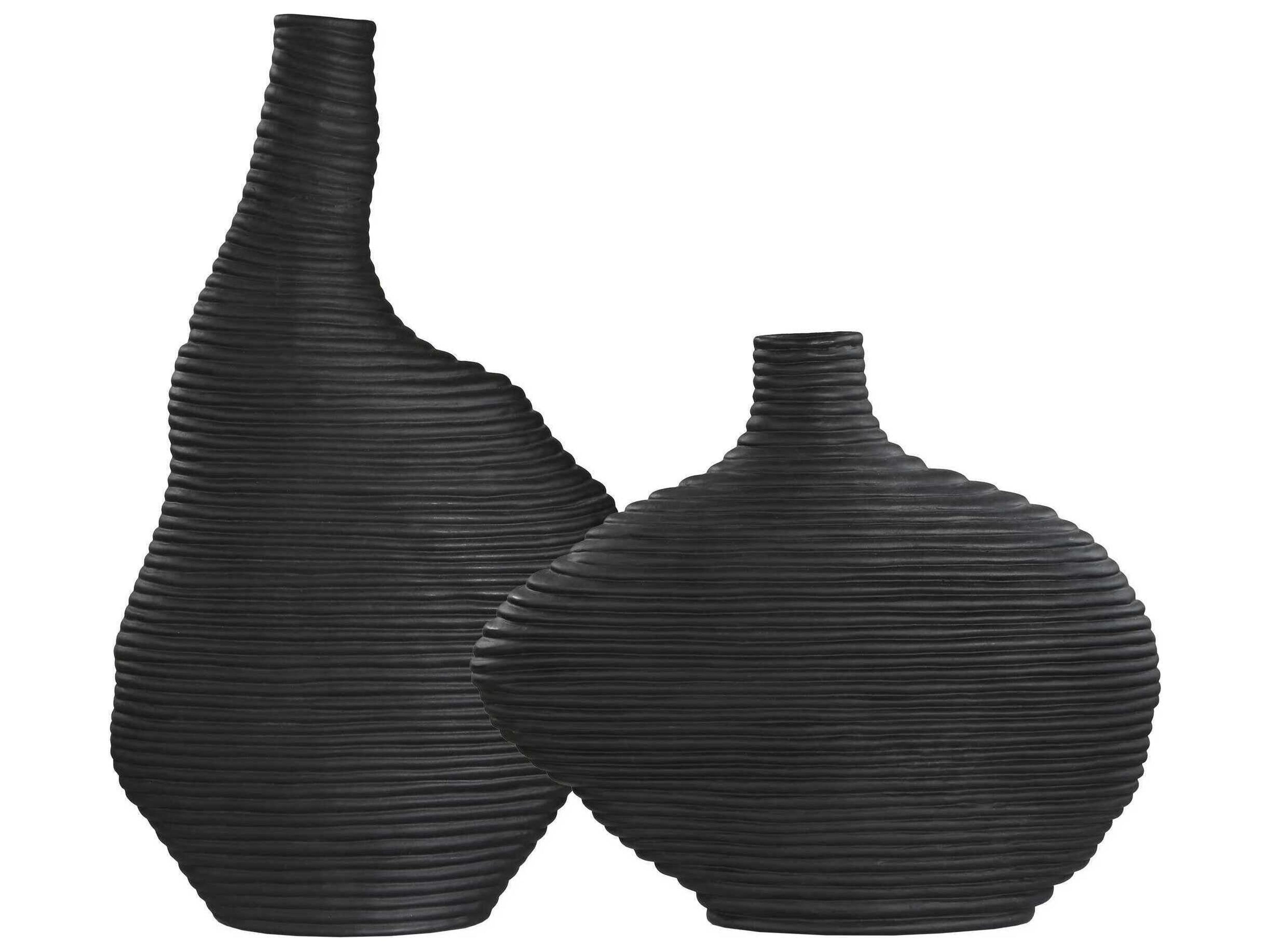 Uttermost Duostacked Black Vases Set of 2