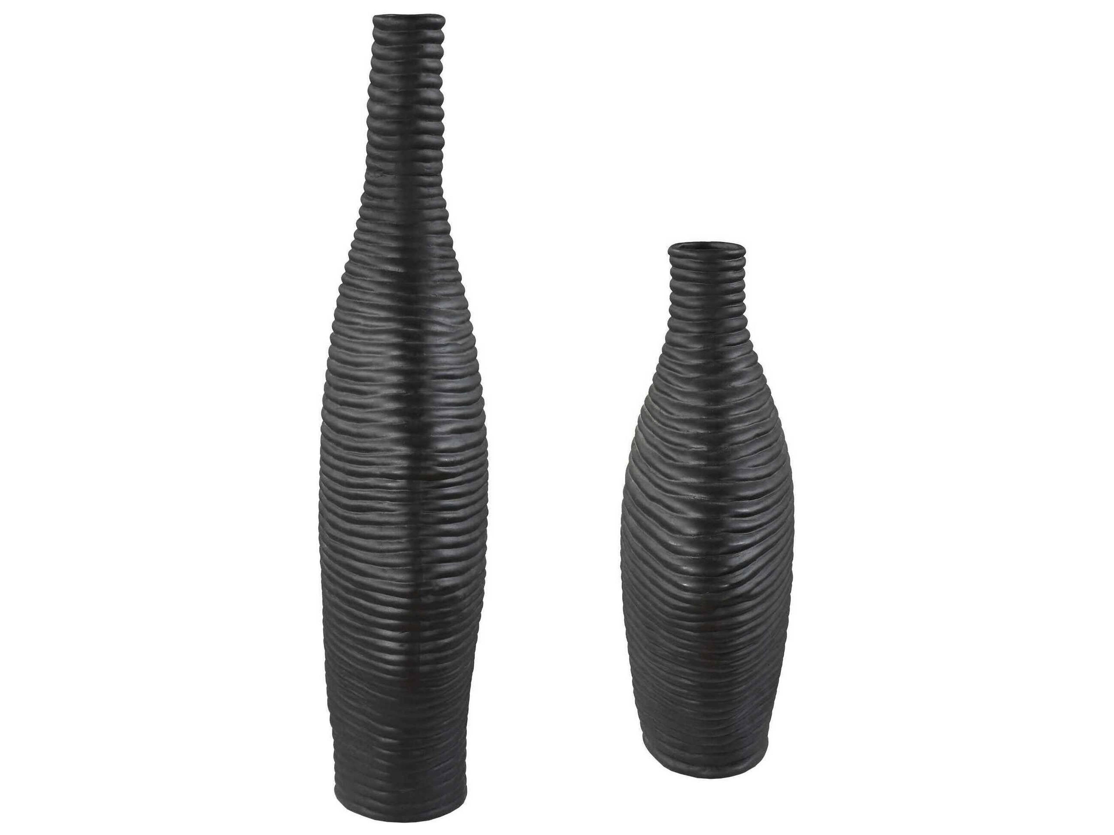 Uttermost Duostacked Black Vases Set of 2