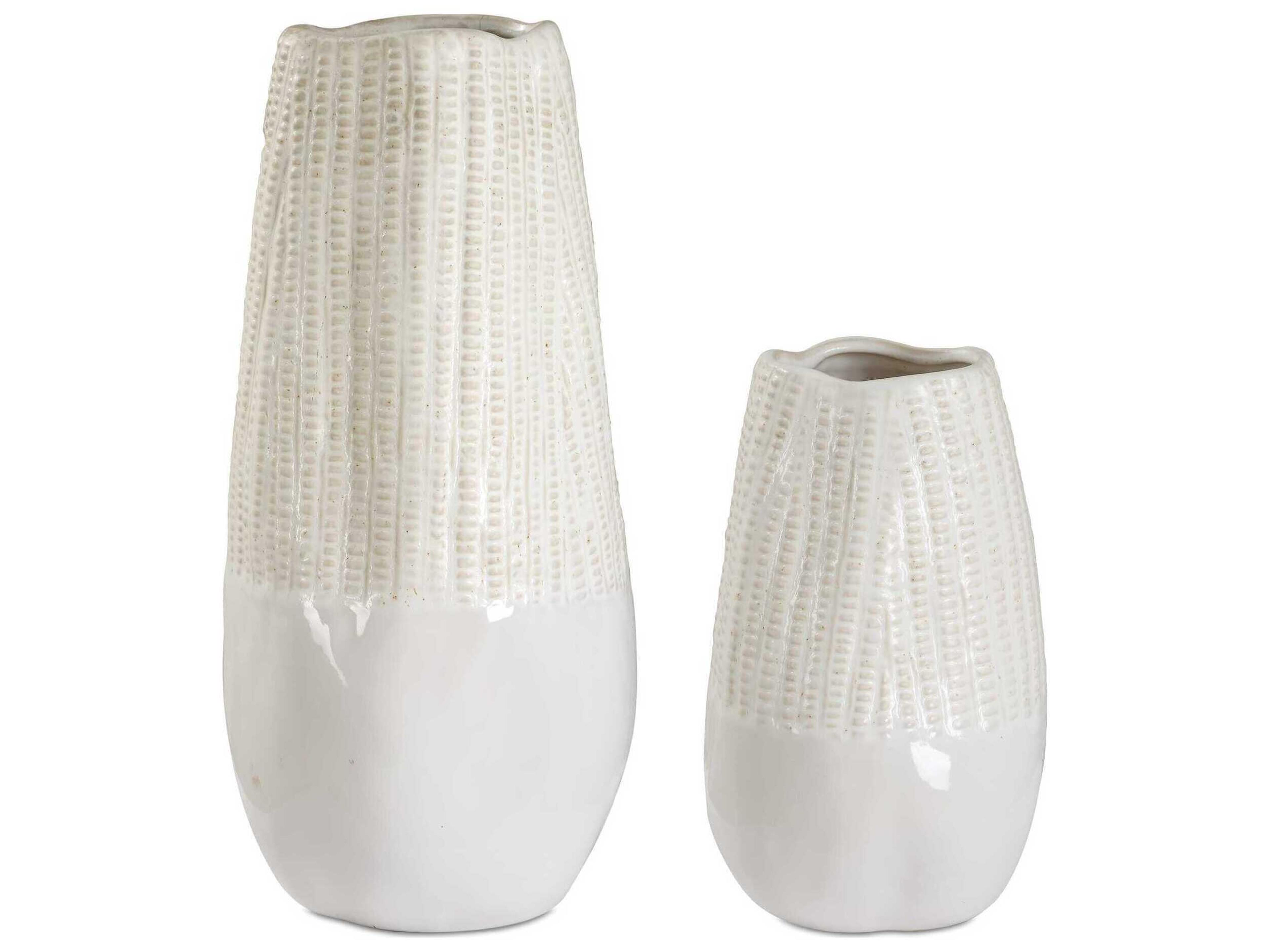 Echo Ridge White Vases Set of 2
