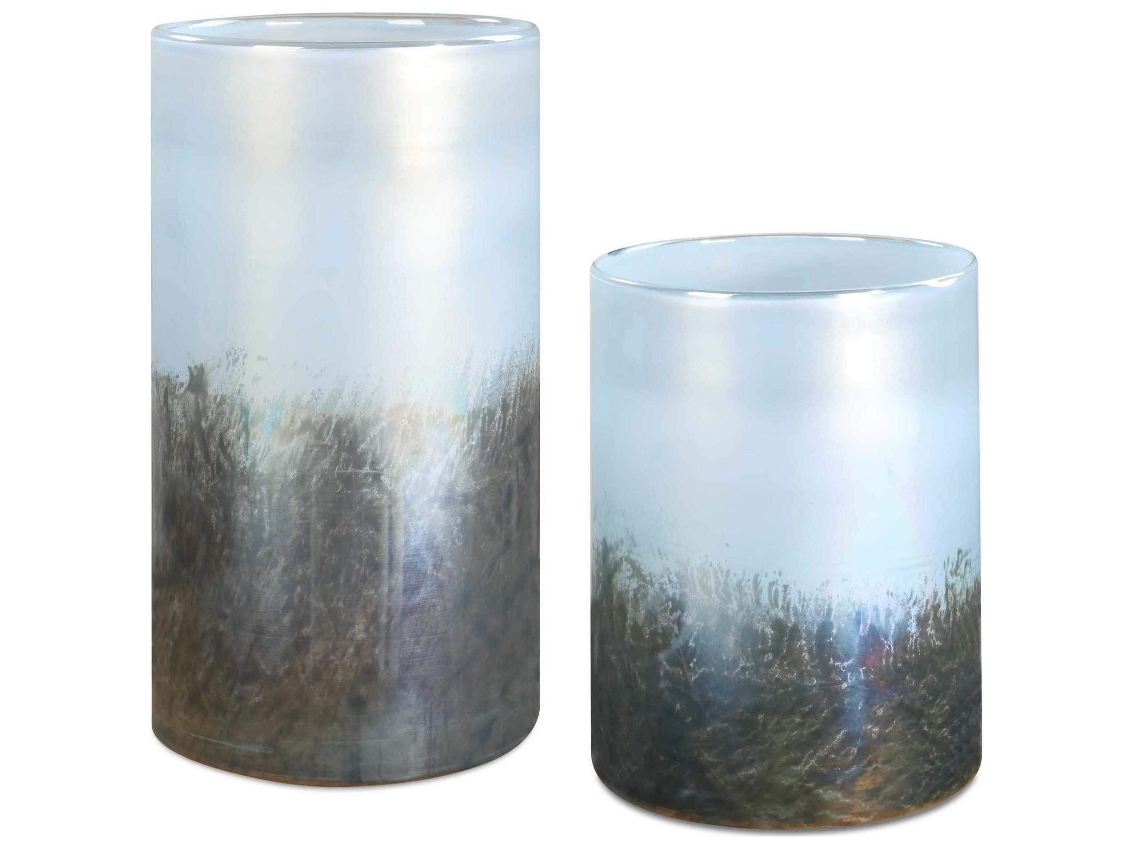 Midnight Mist Cylindrical Vases Set of 2