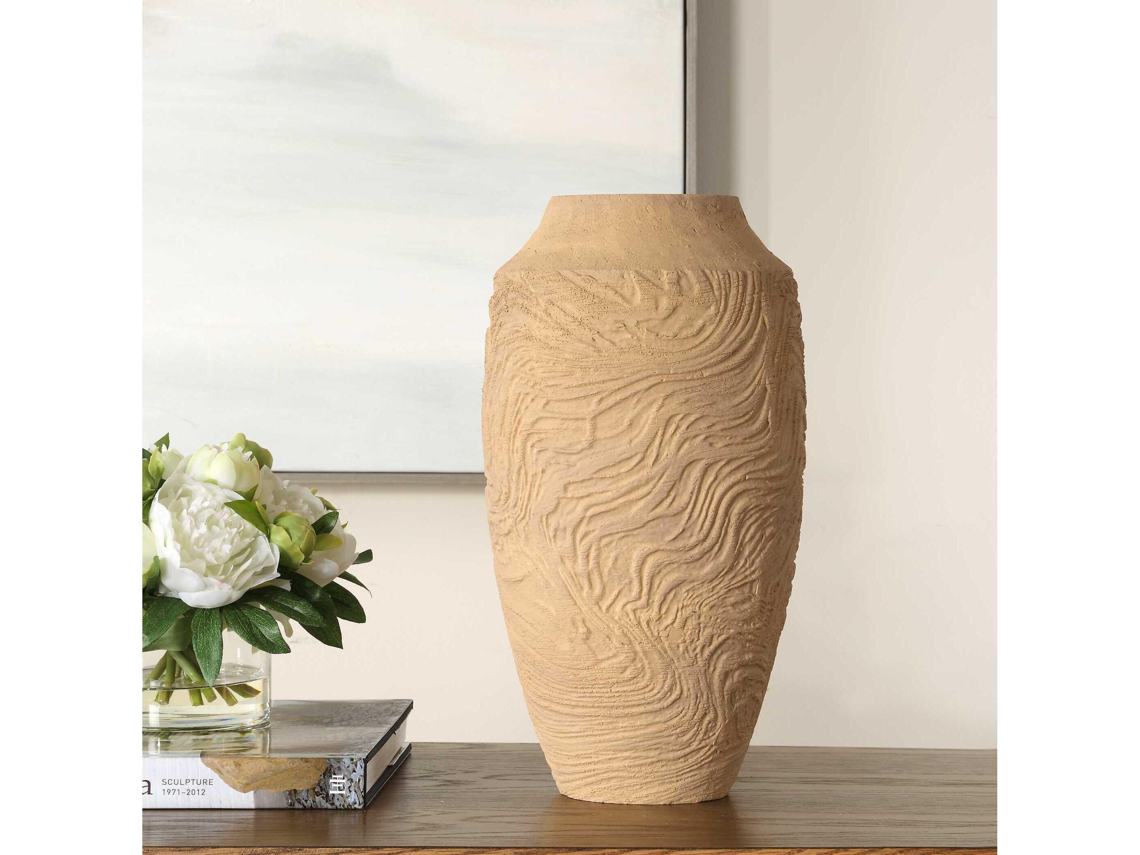 Uttermost Sandstone Flow Large Terracotta Vase