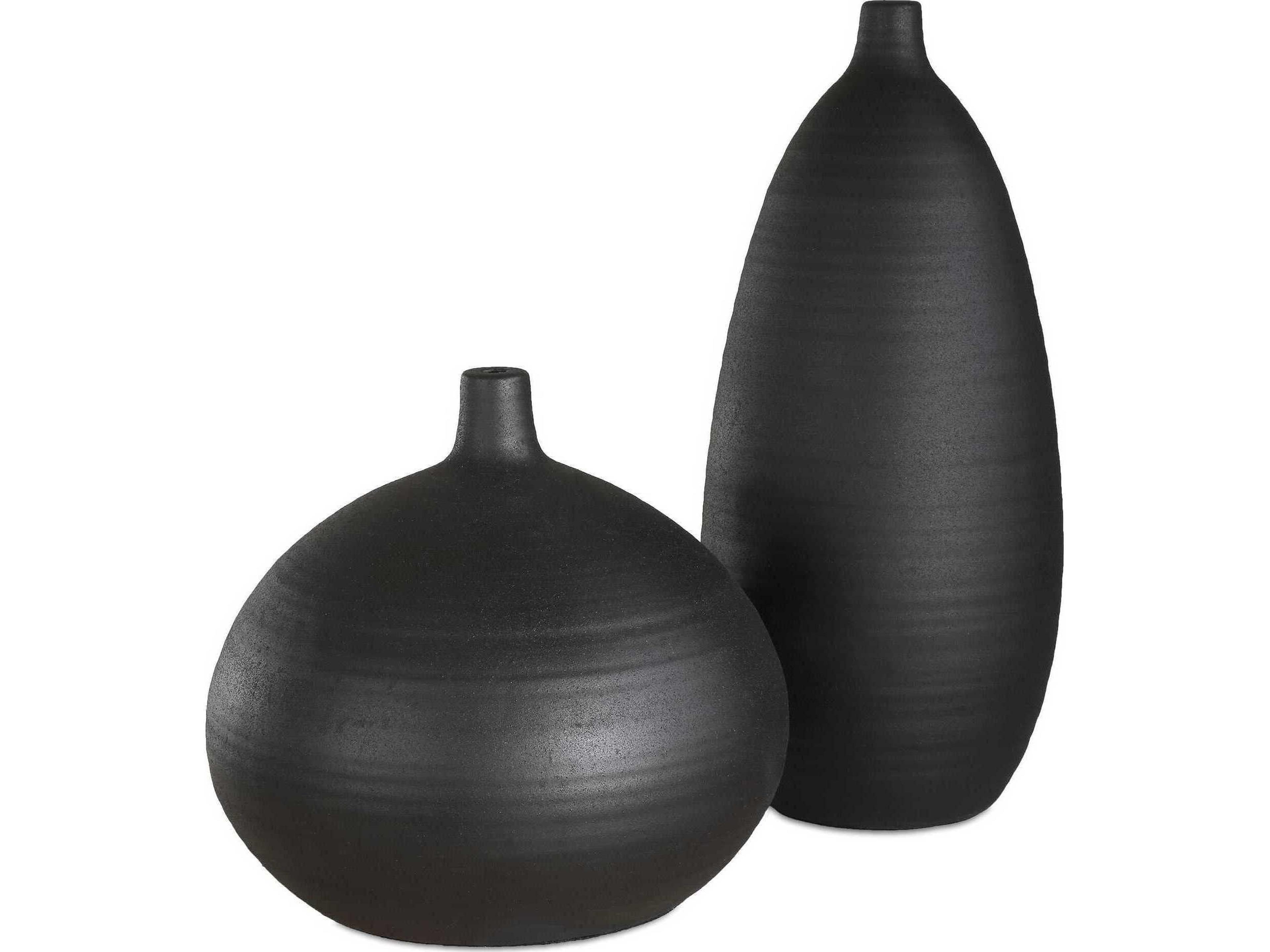 Uttermost Bower Matte Black Vase Set of 2