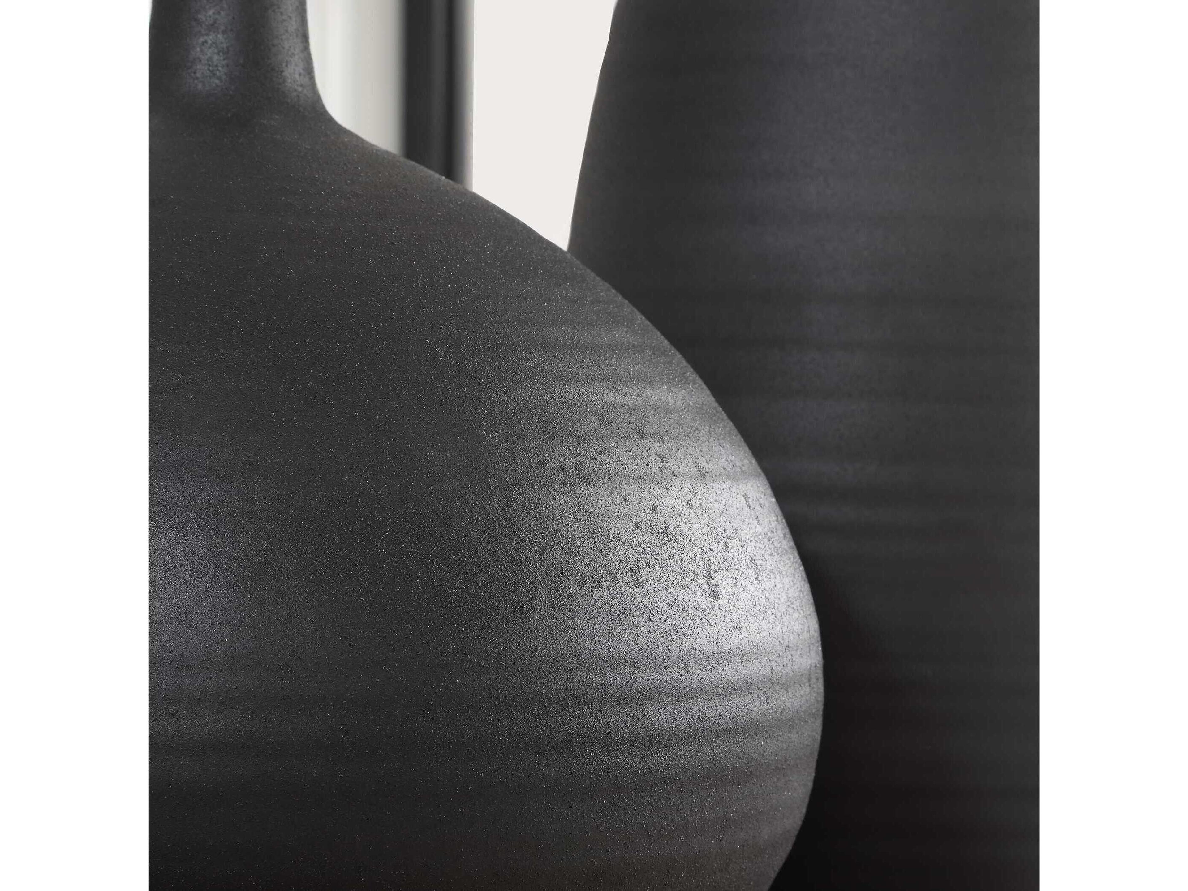 Uttermost Bower Matte Black Vase Set of 2