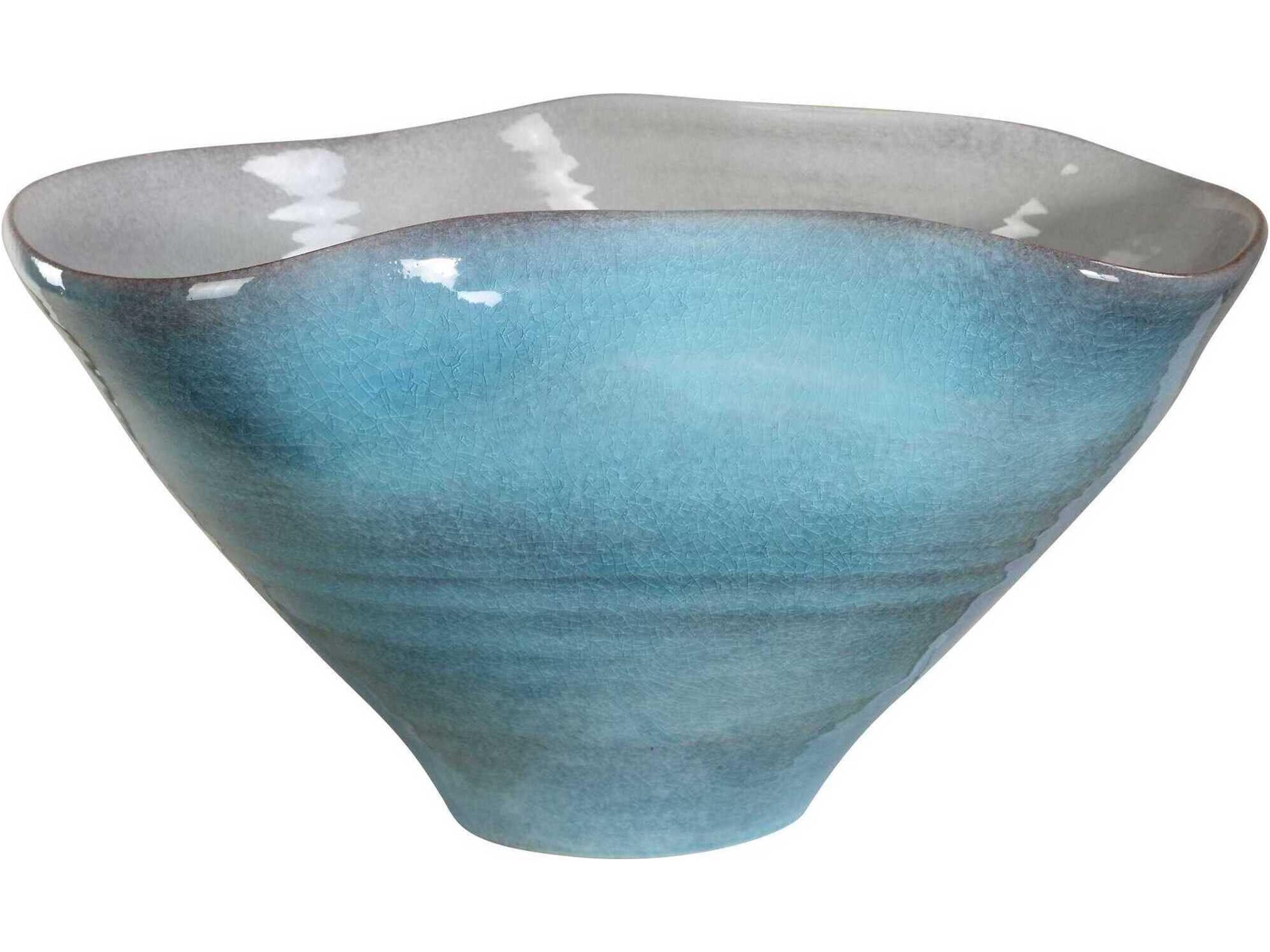 Uttermost Blue Crest Decorative Ceramic Bowl