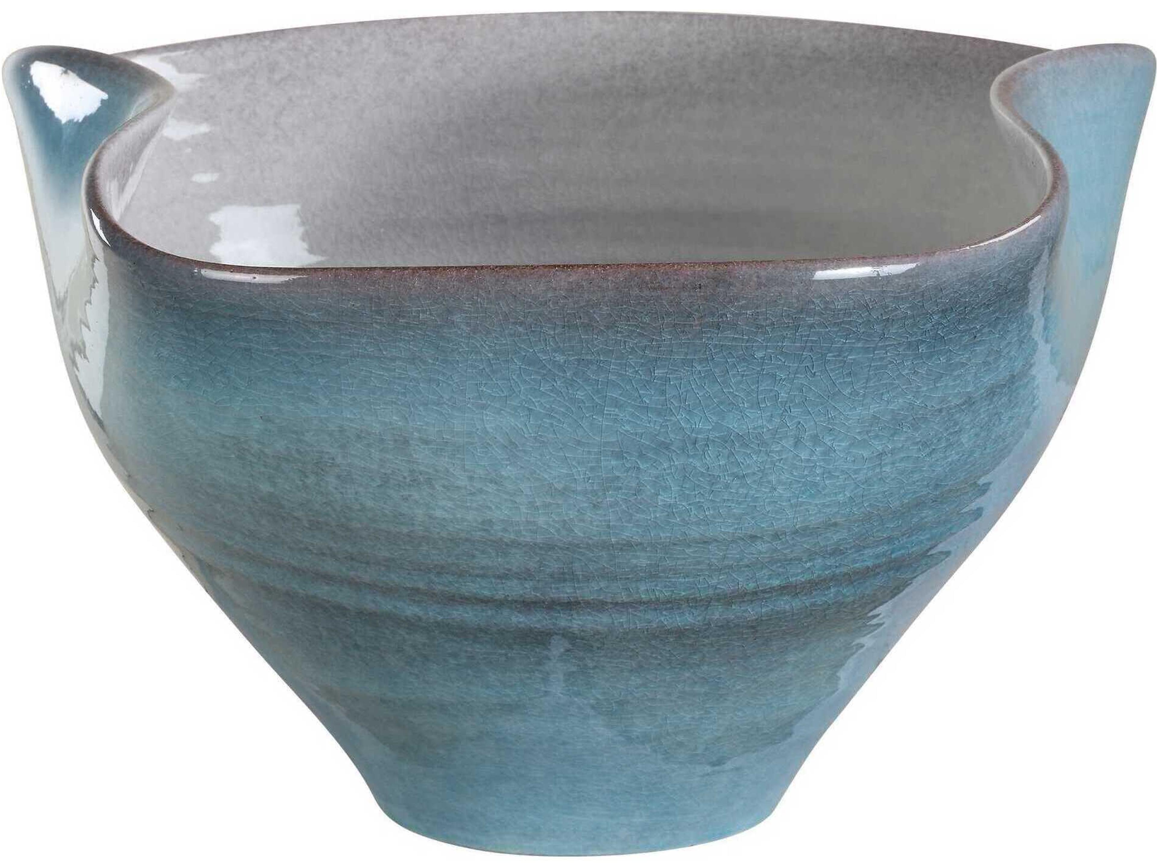 Uttermost Blue Crest Decorative Ceramic Bowl