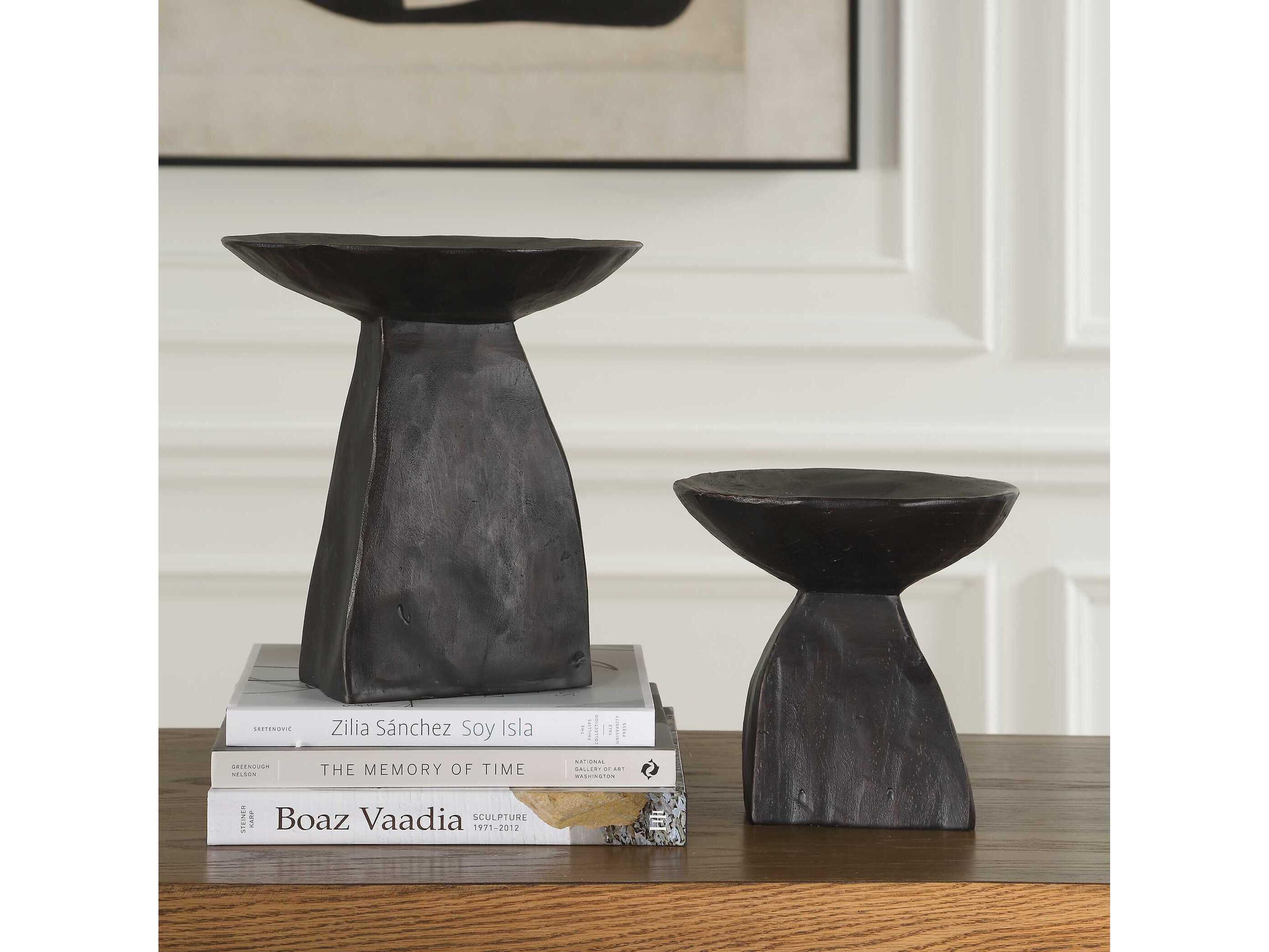 Uttermost Shadow Pedestal Decorative Bowls Set of 2