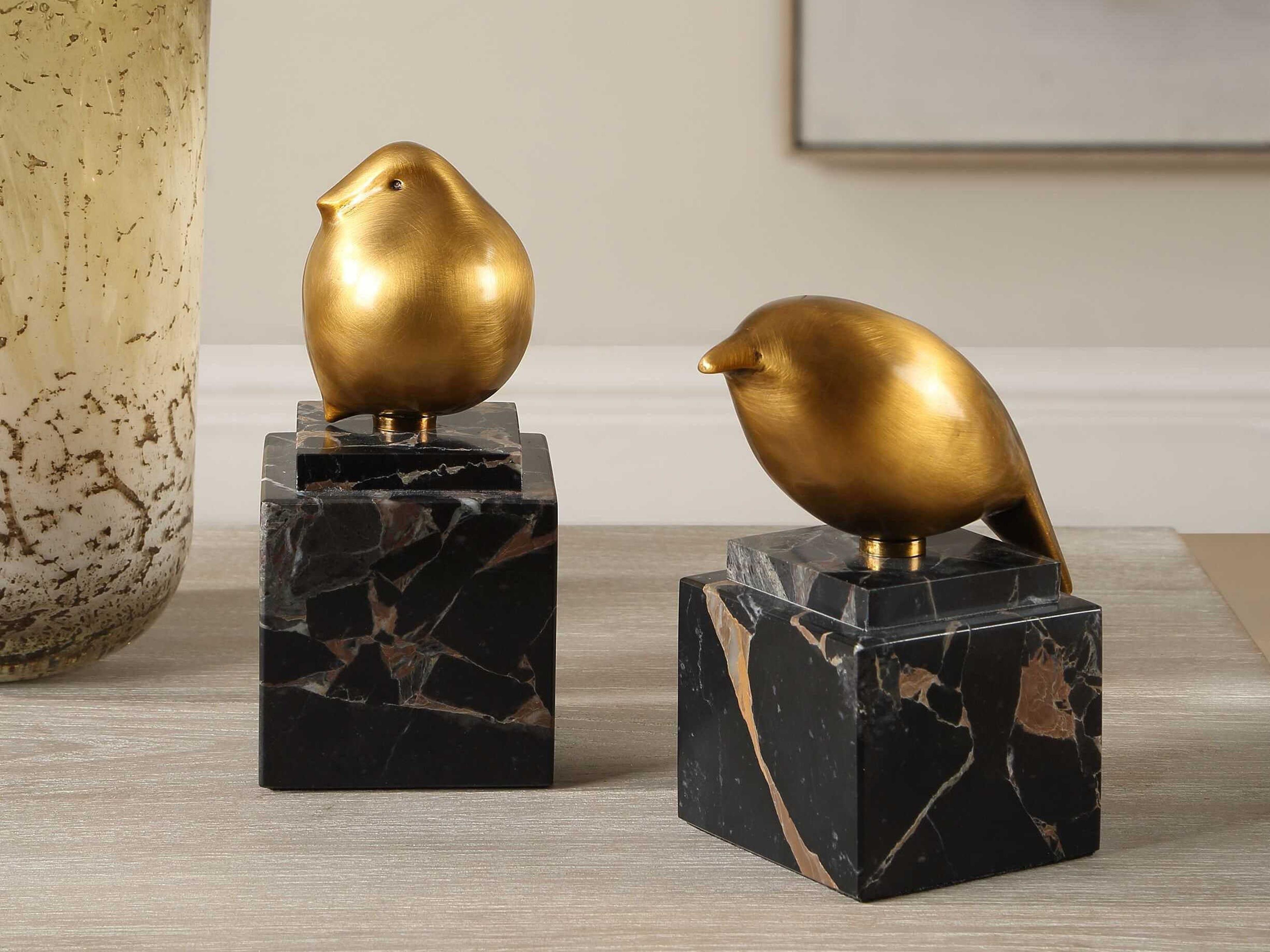 Uttermost Golden Finch Bird Figurines Set of 2