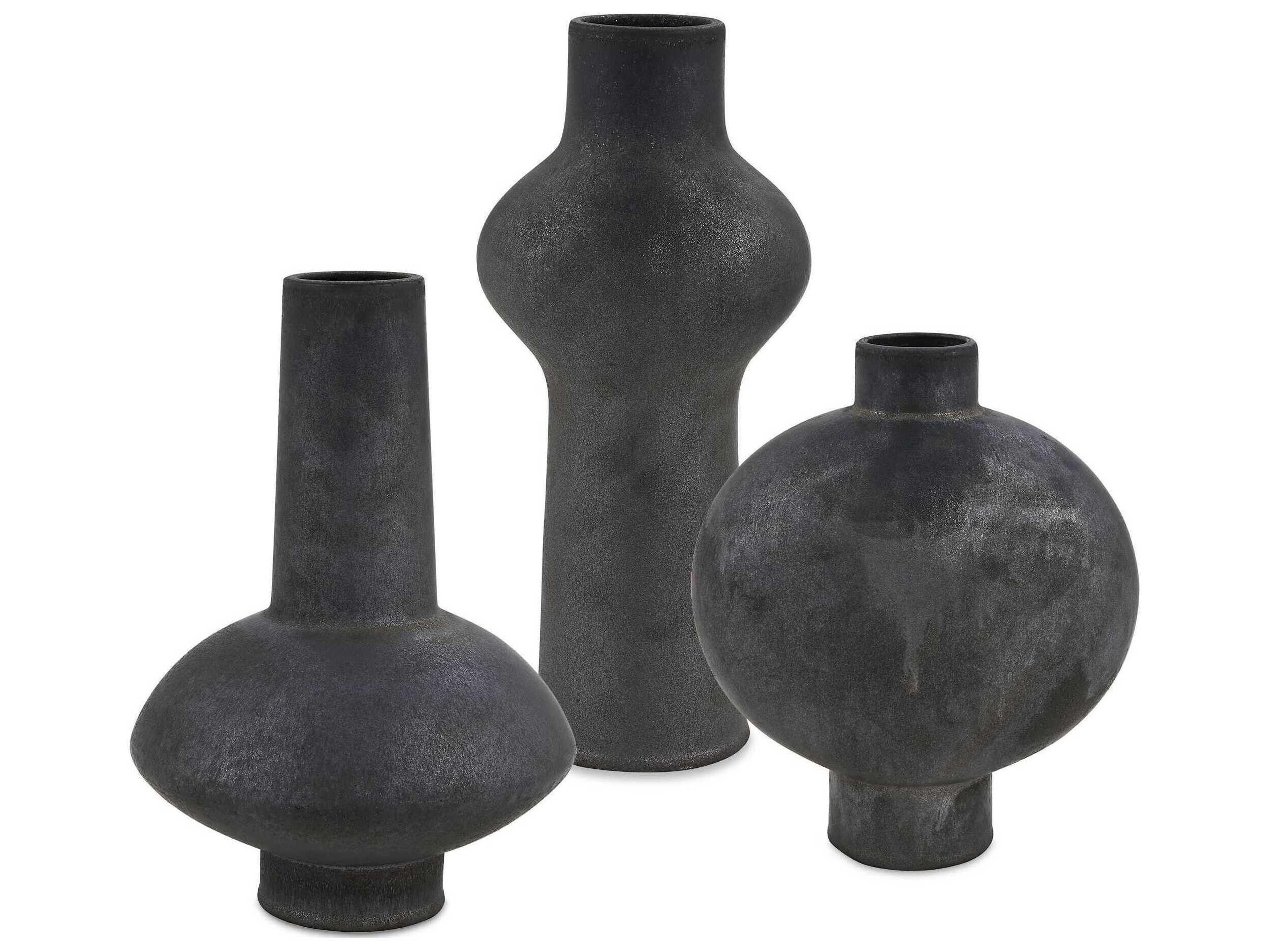 Charcoal Bloom Vases Set of 3