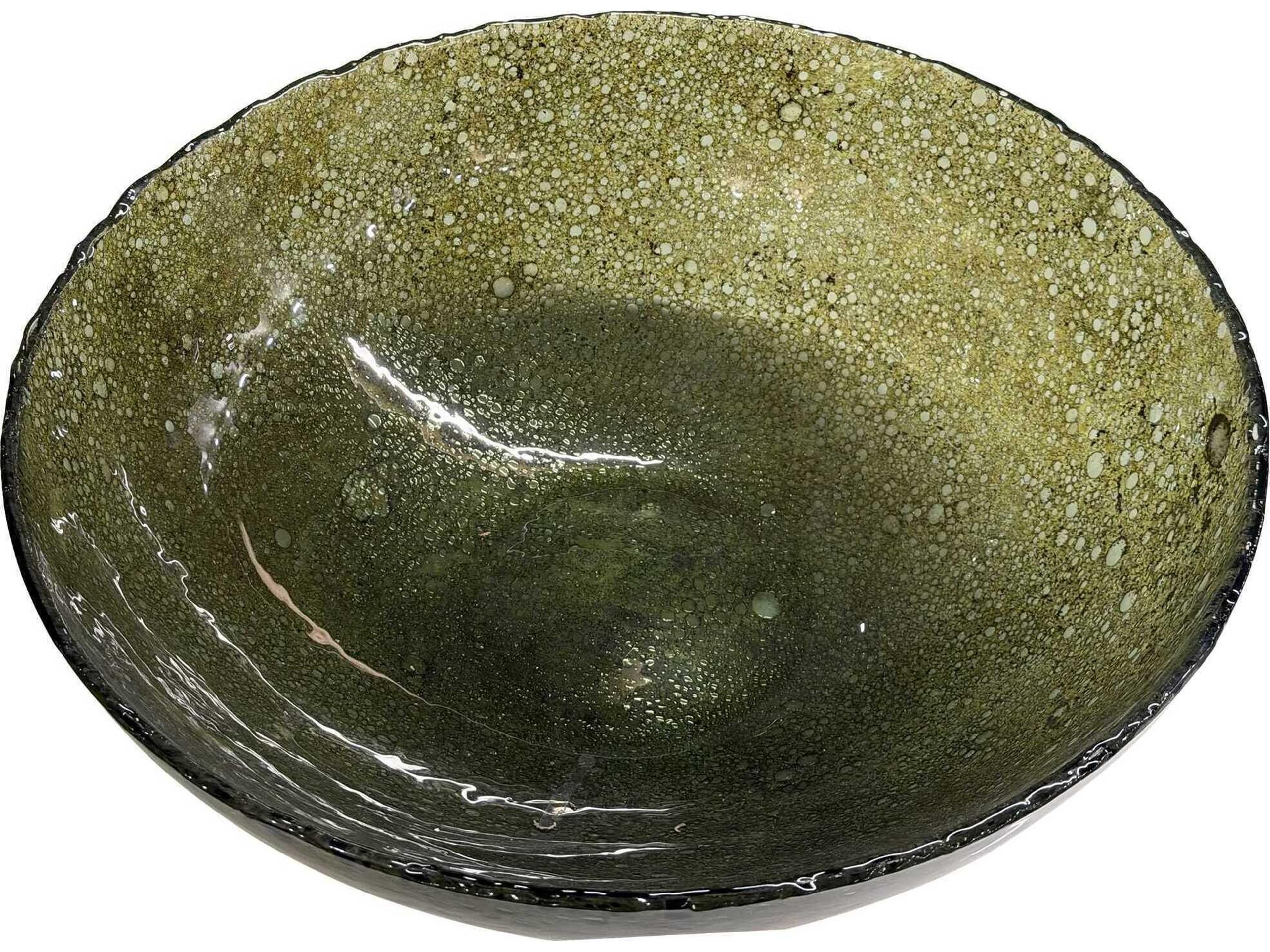 Uttermost Veridian Shimmer Earthy Glass Decorative Bowl