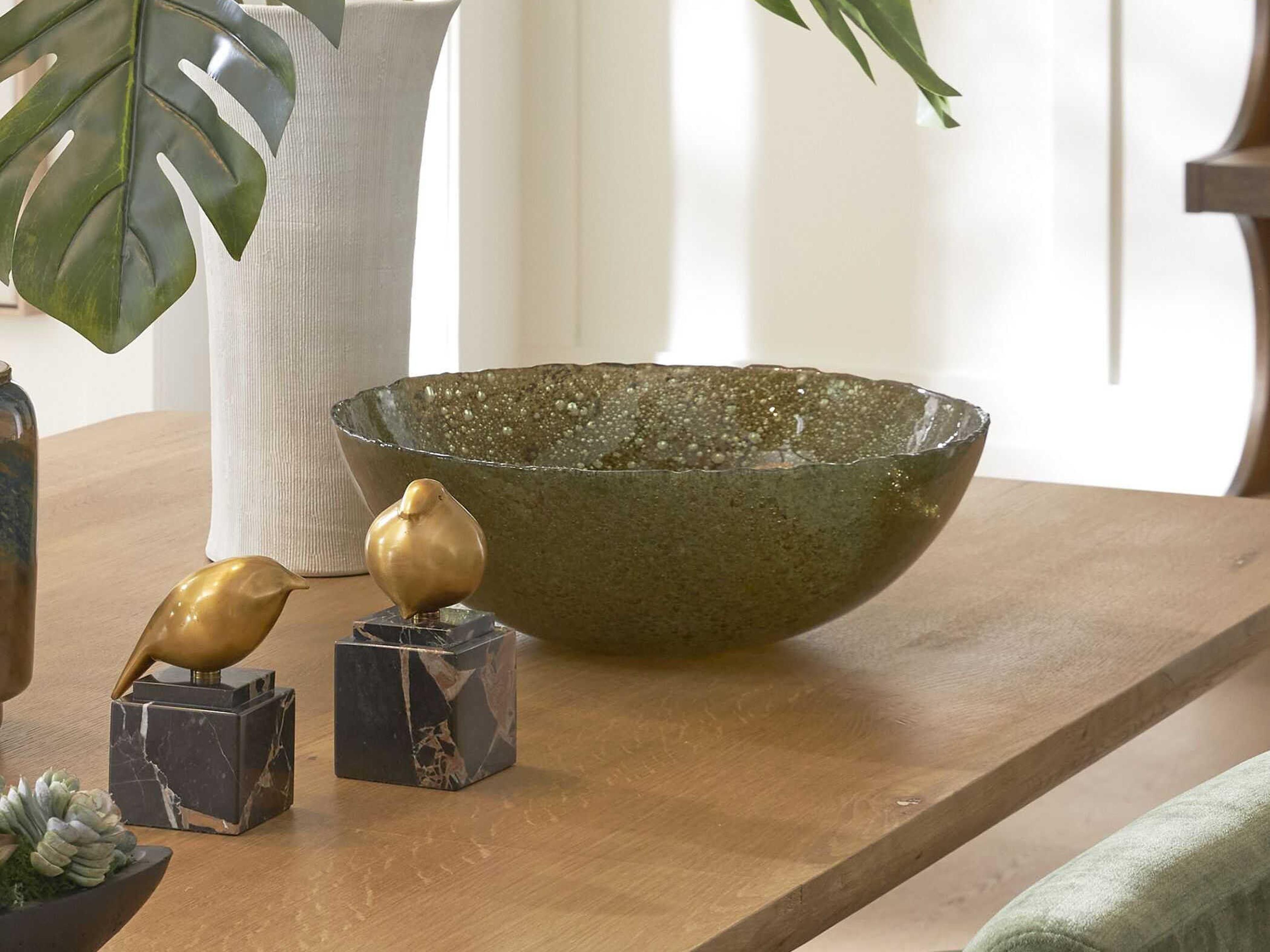 Uttermost Veridian Shimmer Earthy Glass Decorative Bowl