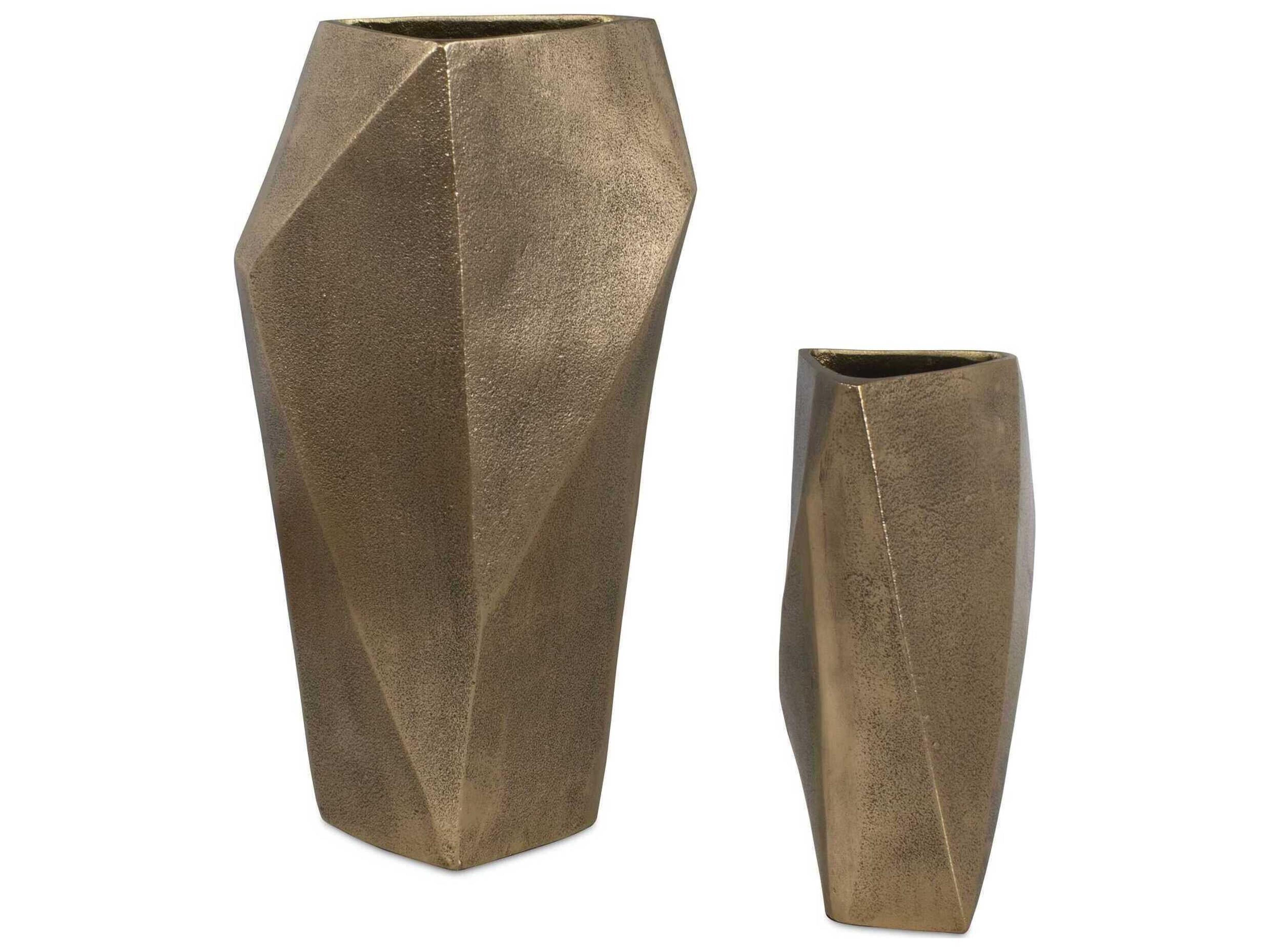 GeoForm Brass Vases Set of 2