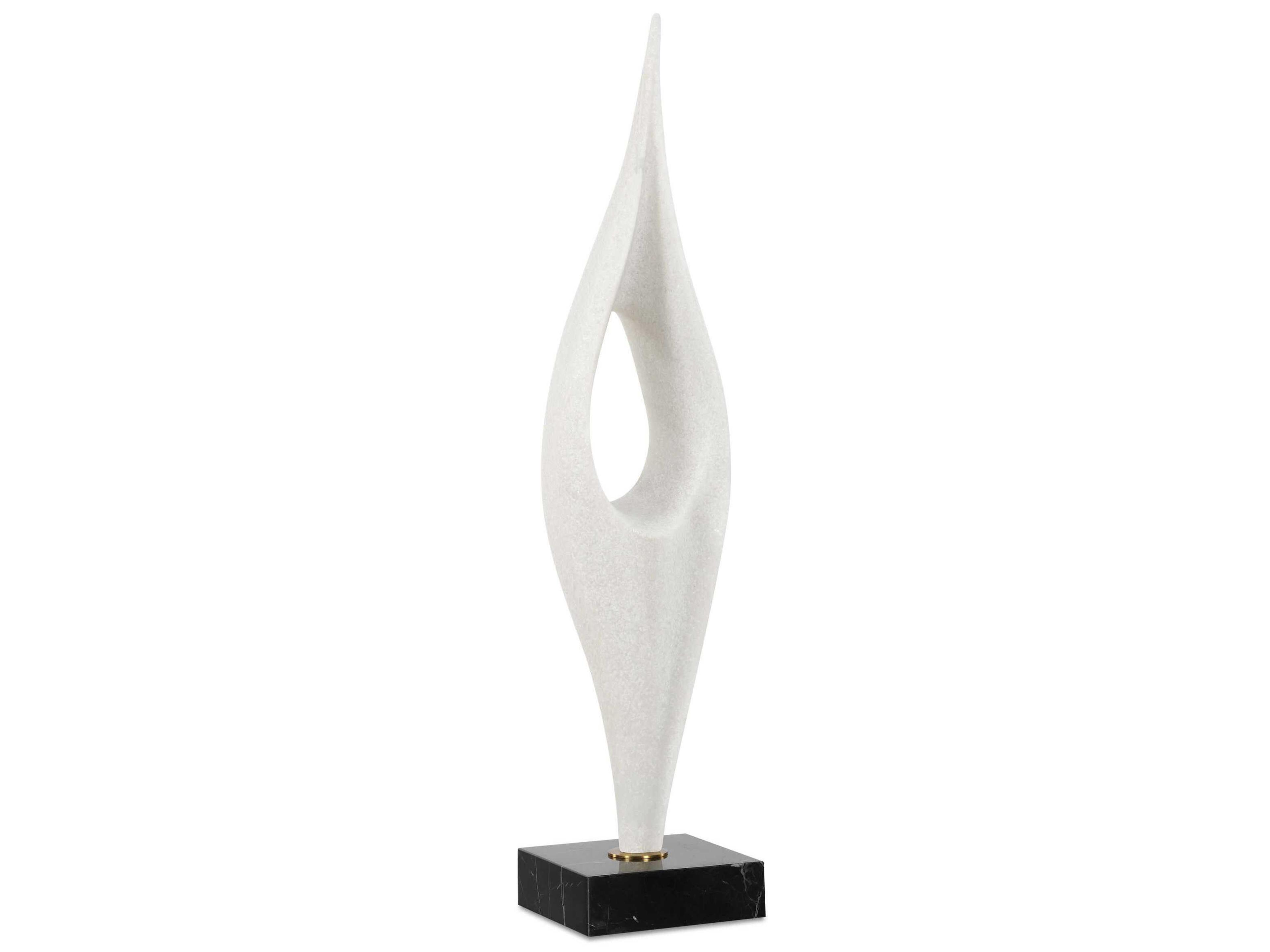 Uttermost Fluid Drop White Stone Sculpture