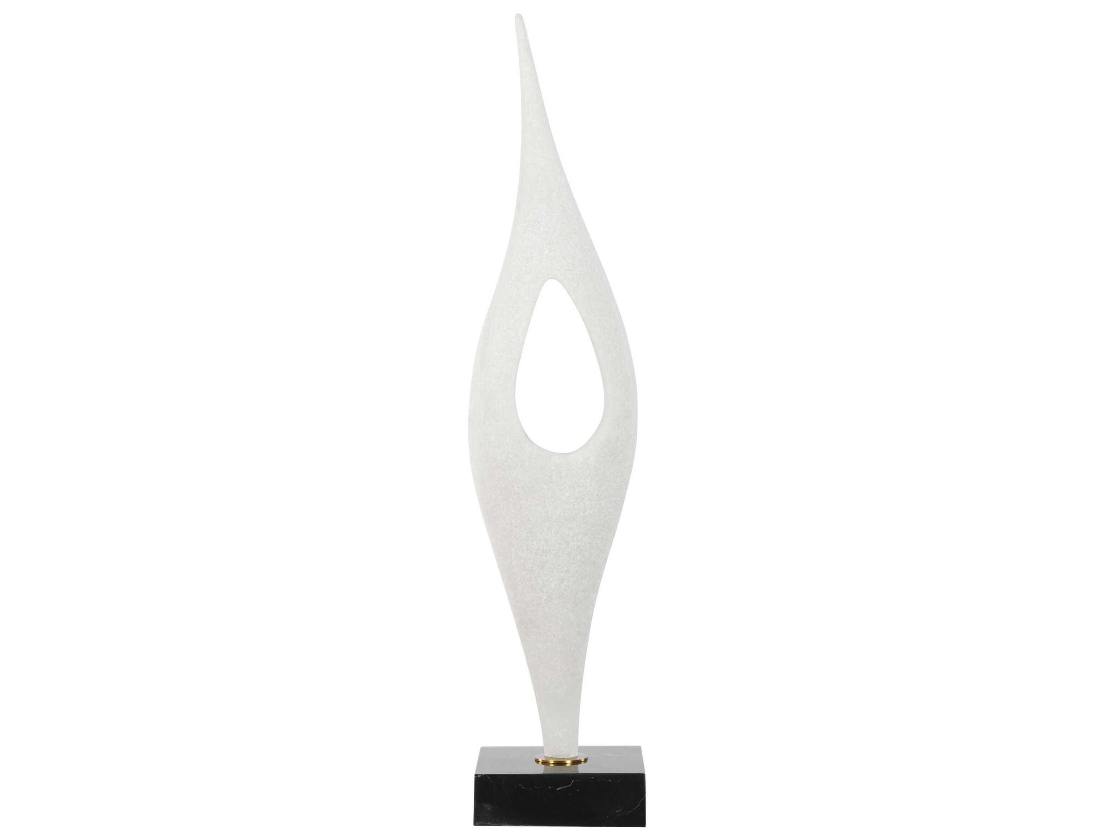 Uttermost Fluid Drop White Stone Sculpture