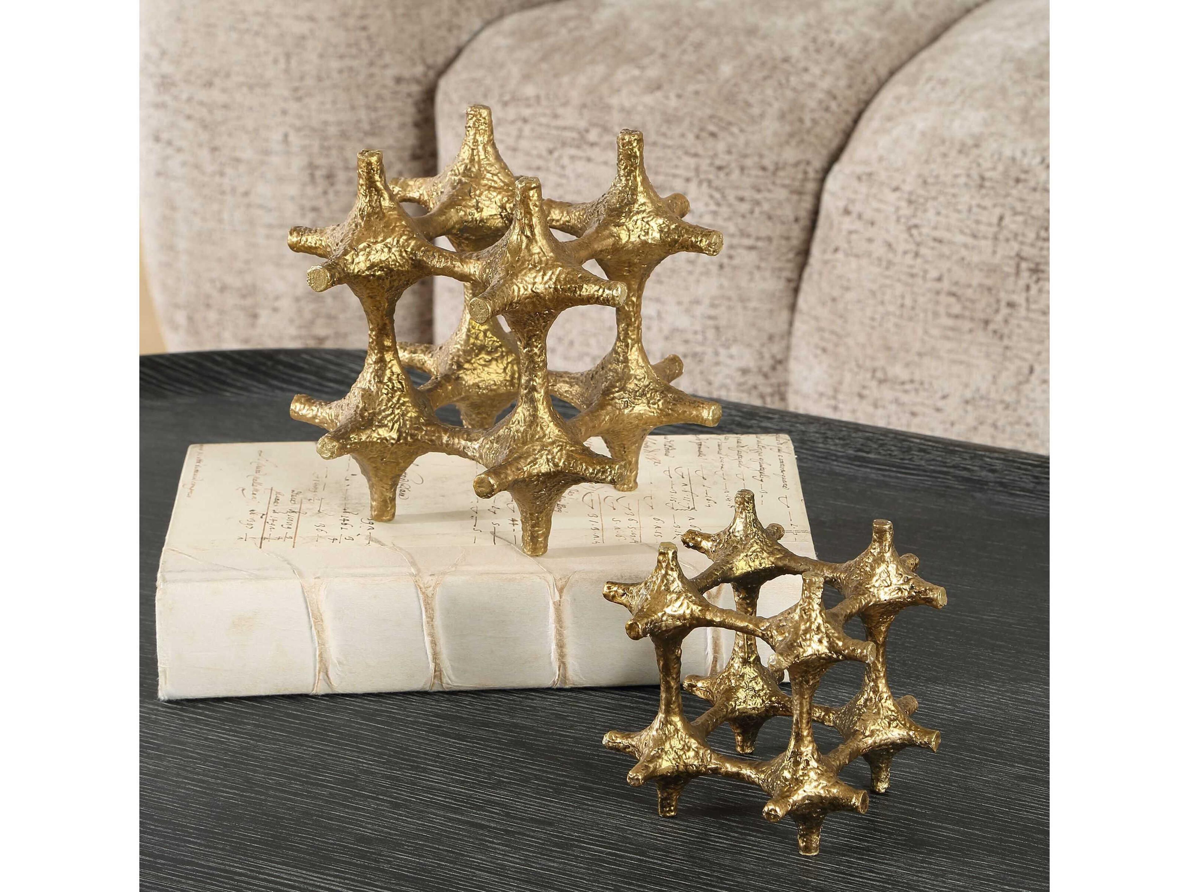 Uttermost Gilded Connection Modern Sculptures Set of 2