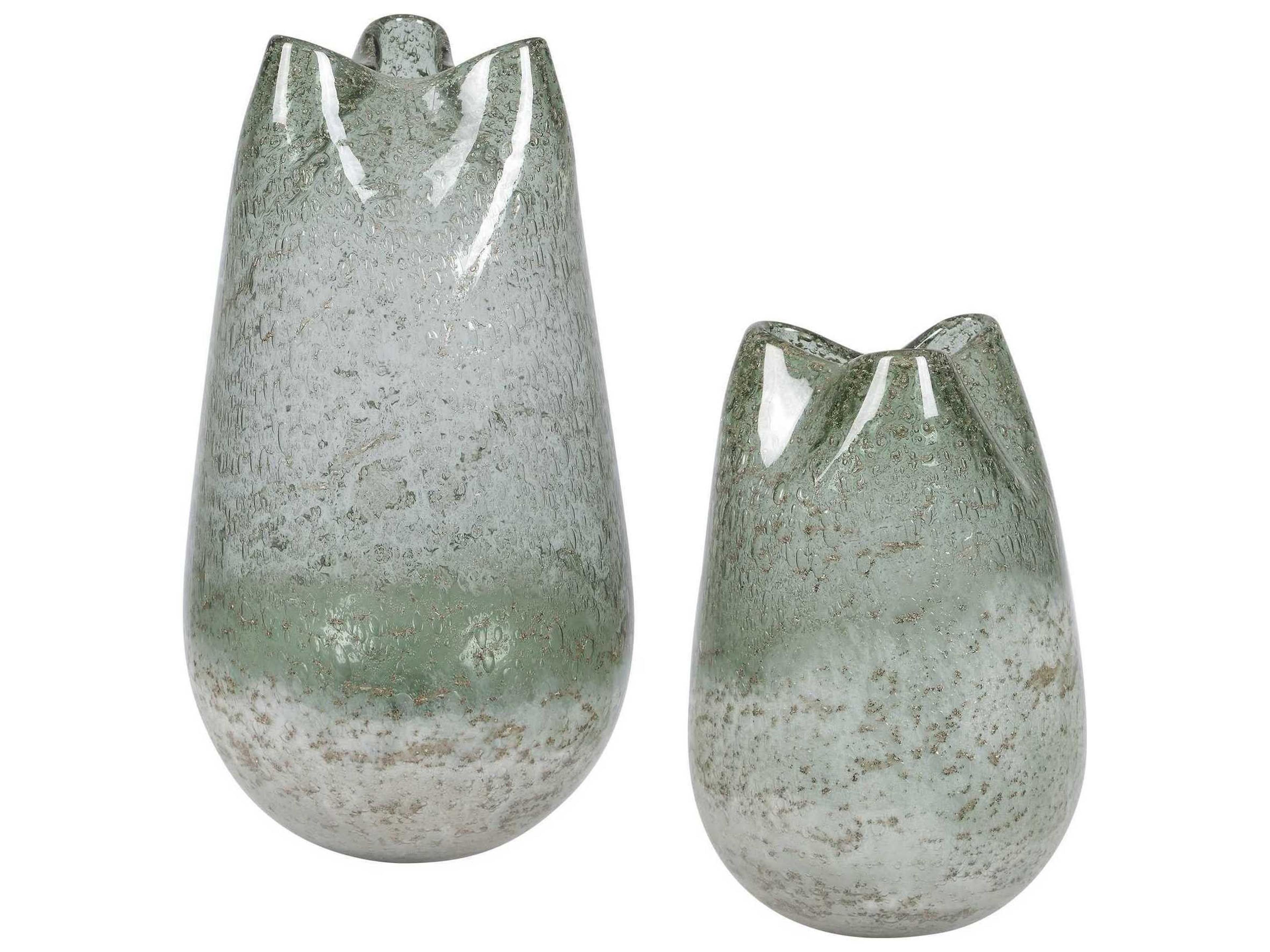 Chianti Seeded Glass Vases Set of 2