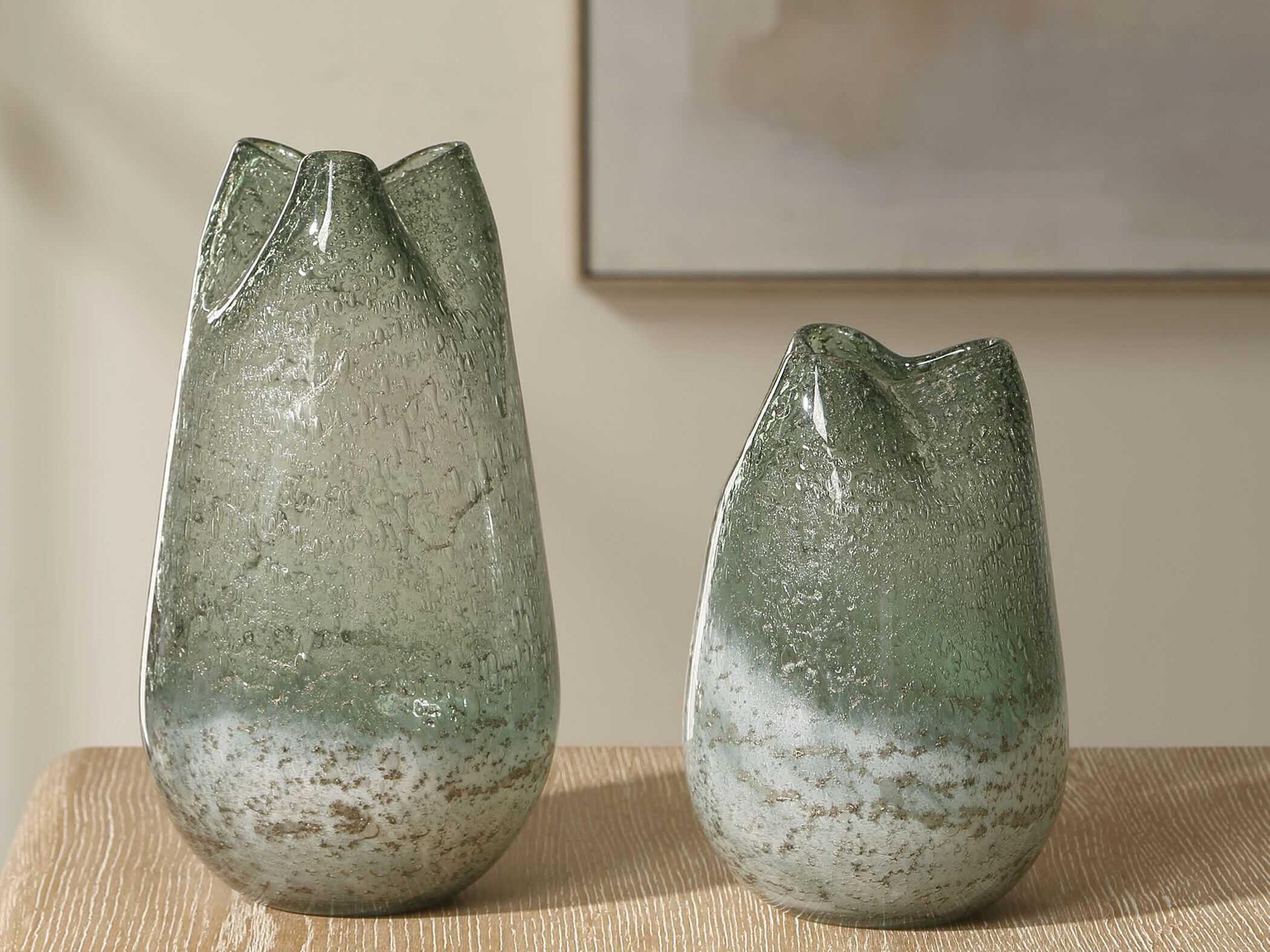 Uttermost Chianti Seeded Glass Vases Set of 2