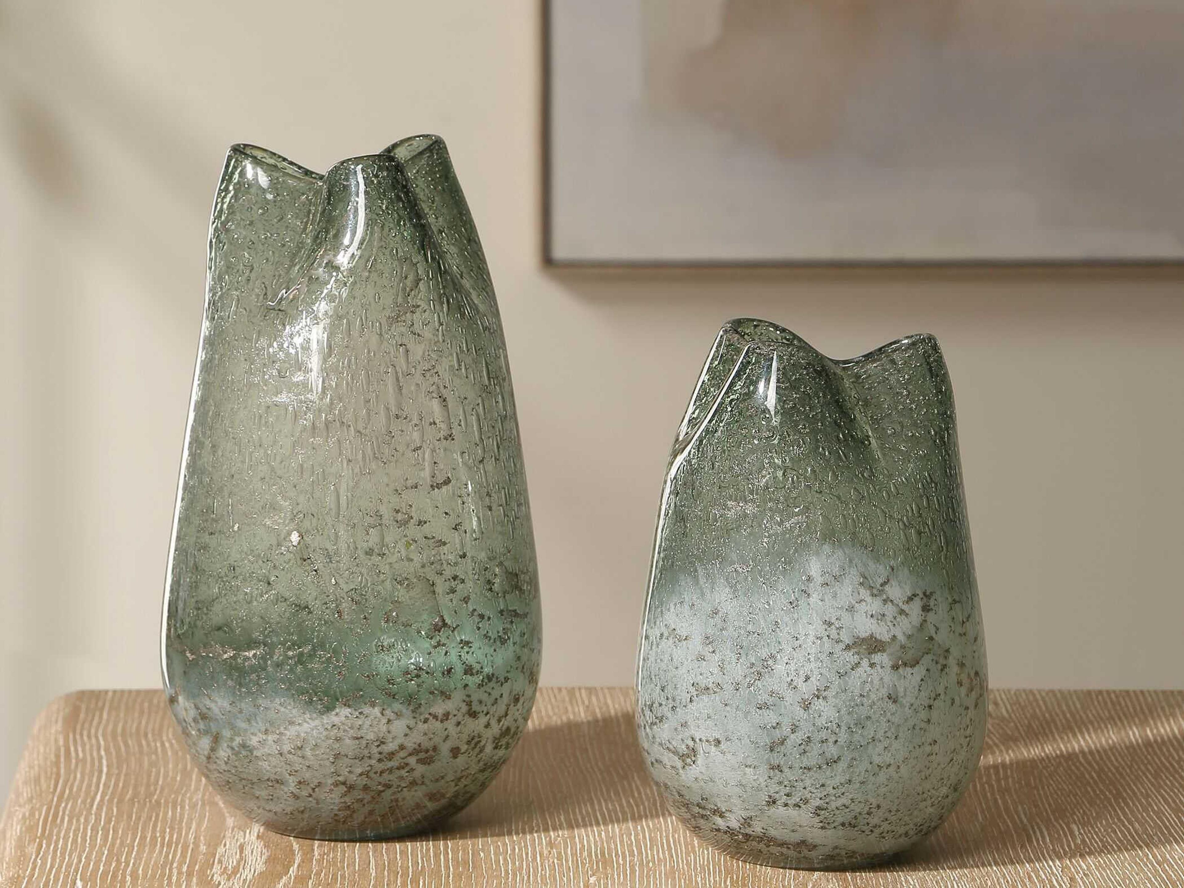 Uttermost Chianti Seeded Glass Vases Set of 2