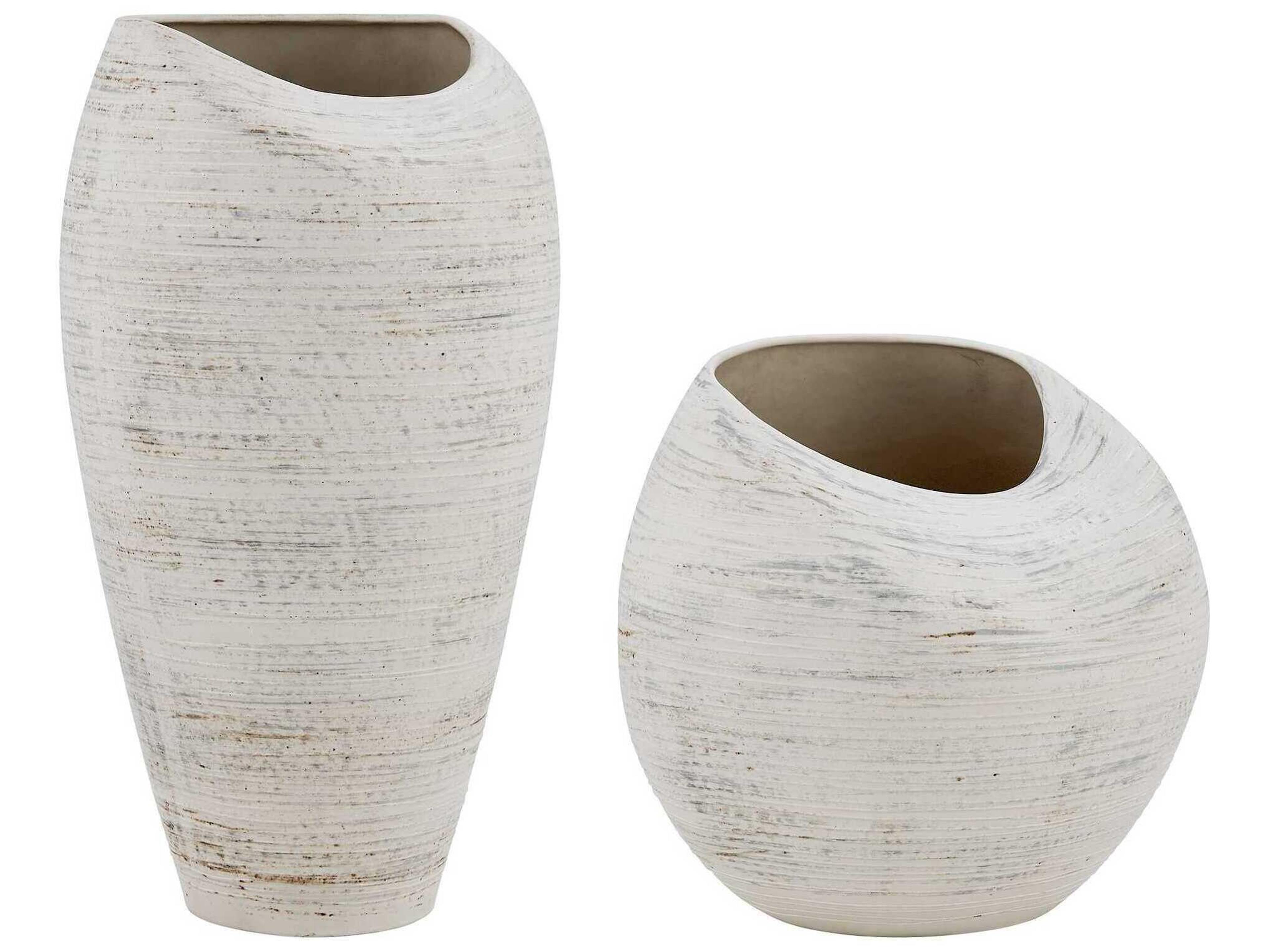 Uttermost Inara White Vases Set of 2