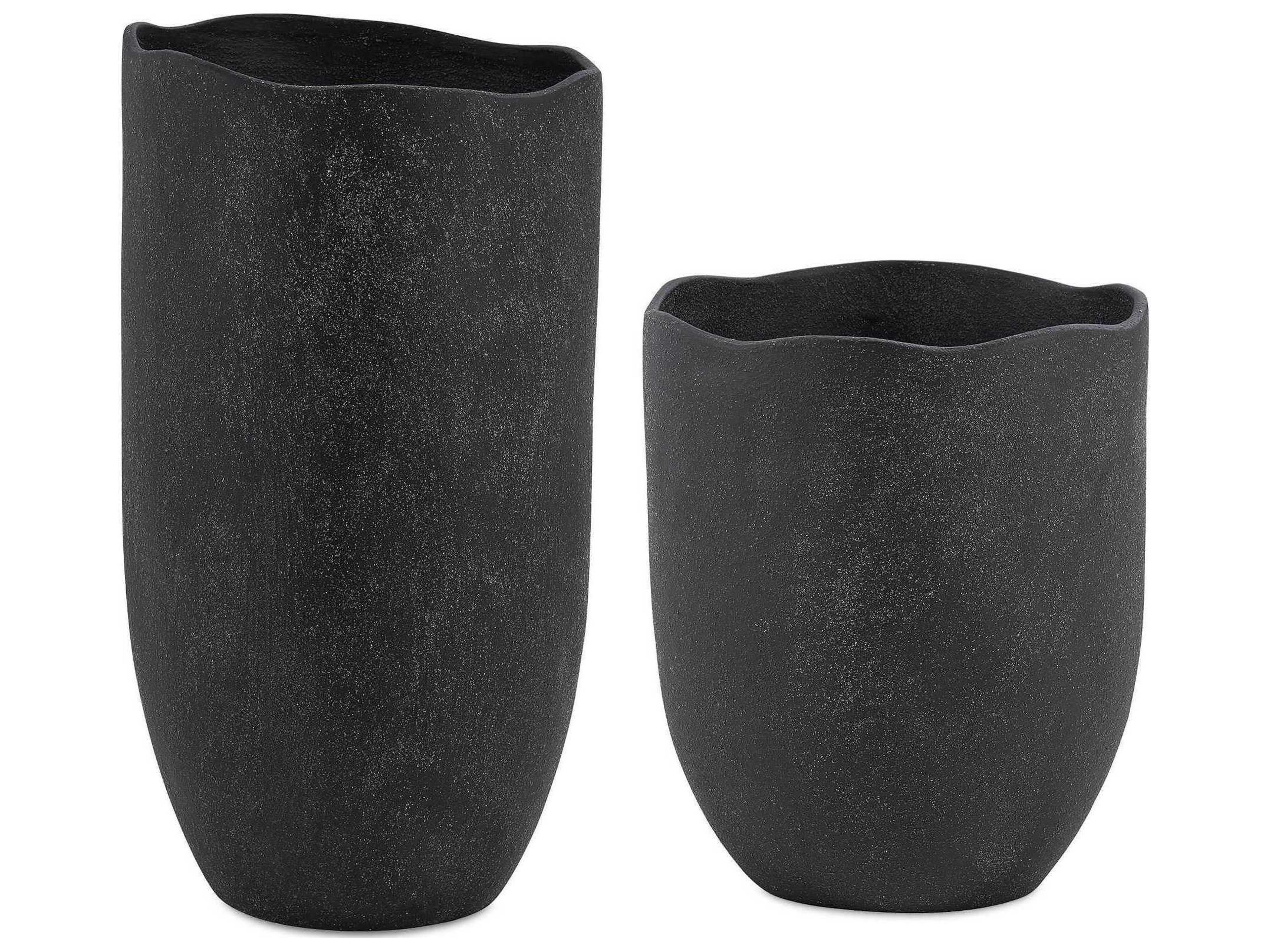 Uttermost Komorebi Black Vases Set of 2