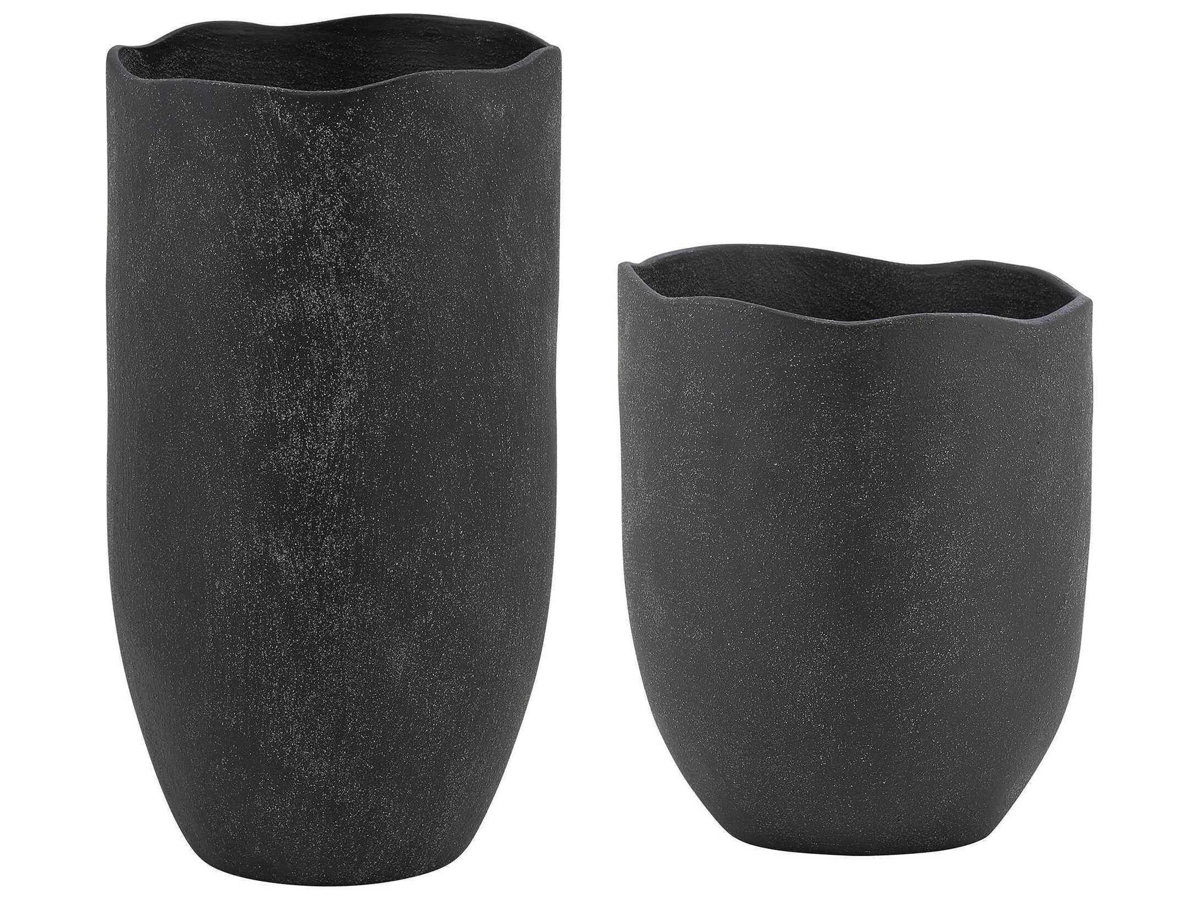 Uttermost Komorebi Black Vases Set of 2