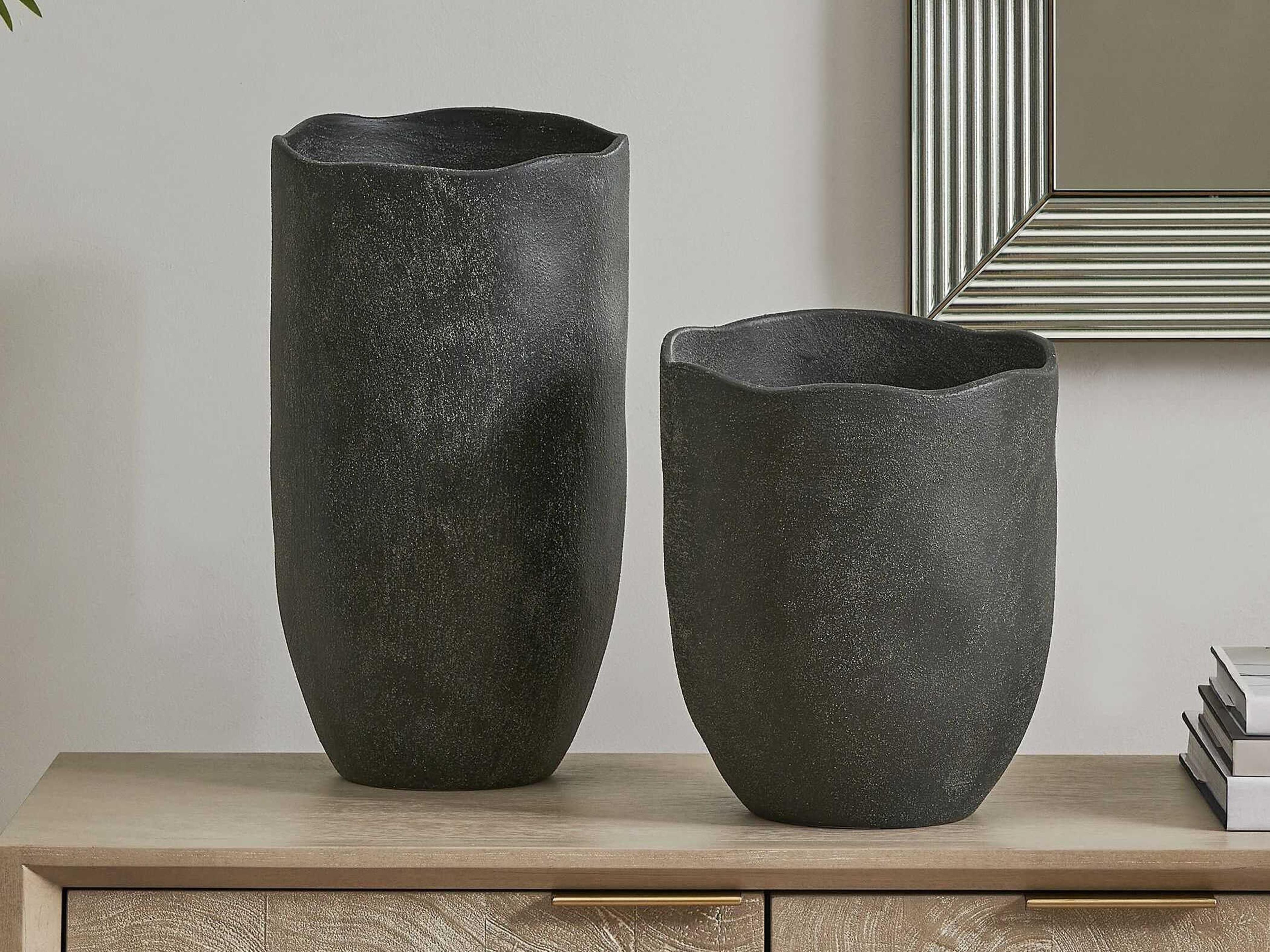 Uttermost Komorebi Black Vases Set of 2