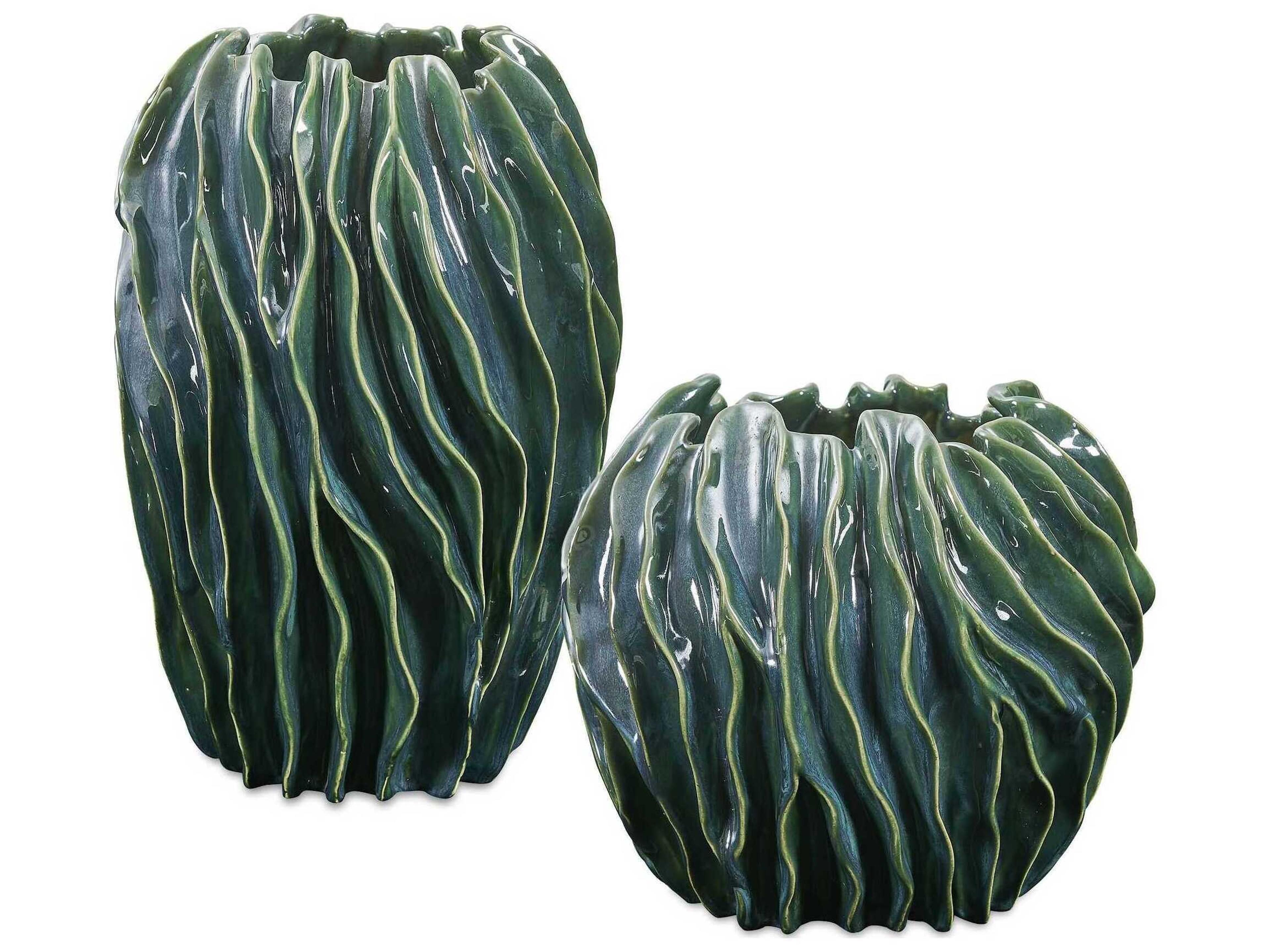 Veridian Ridge Vases Set of 2
