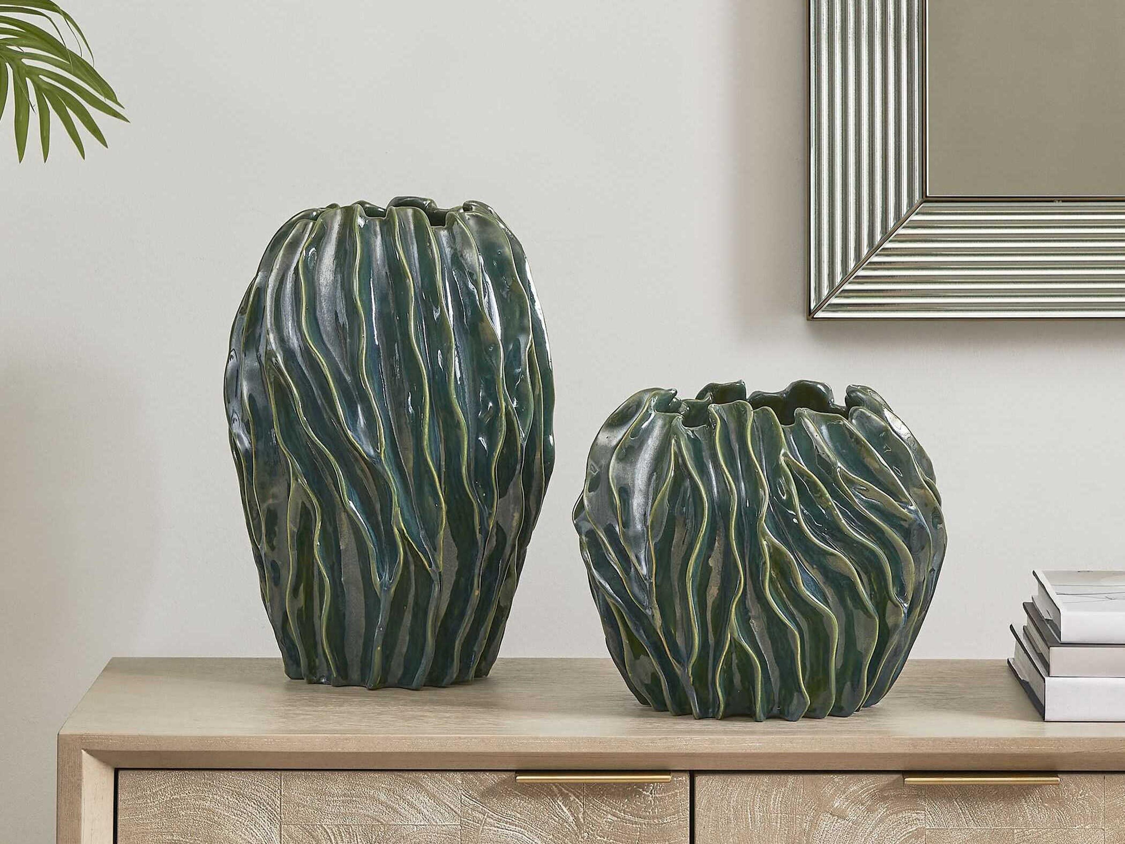 Uttermost Veridian Ridge Vases Set of 2