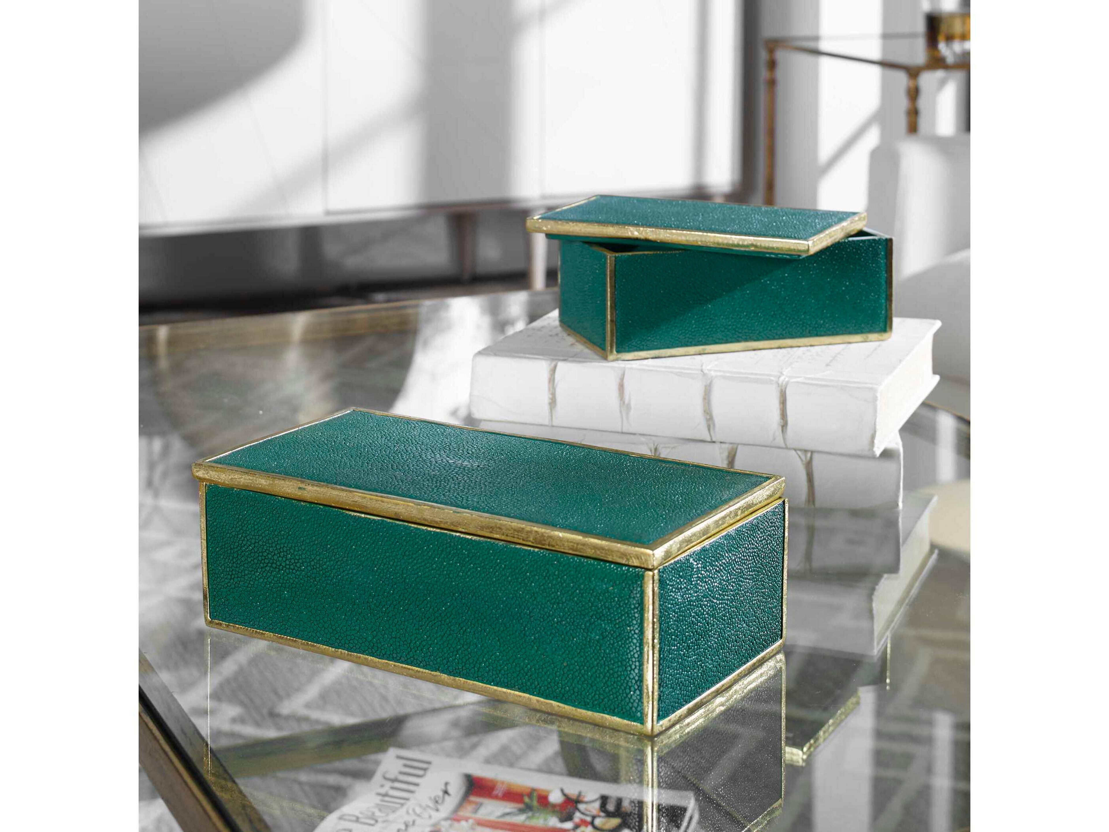 Uttermost Karis Emerald Green Boxes Set of 2