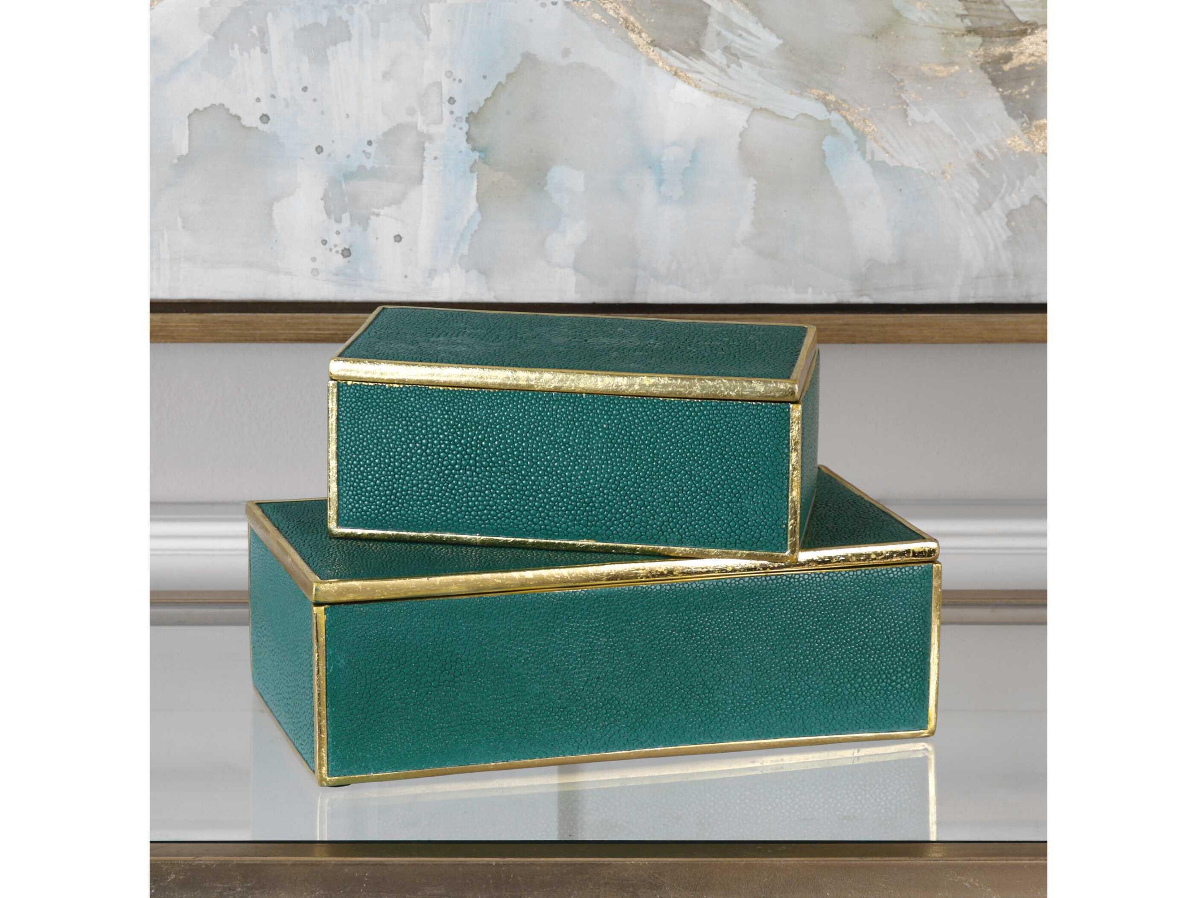 Uttermost Karis Emerald Green Boxes Set of 2