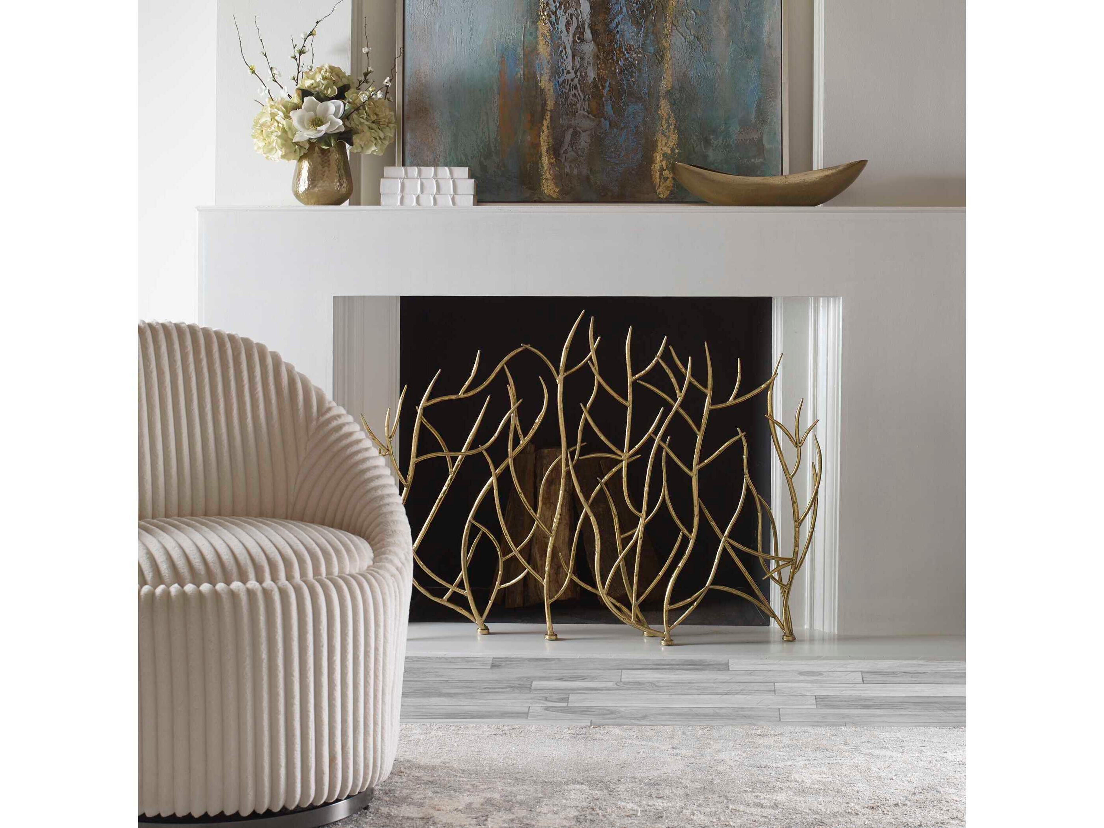 Uttermost Gold Branches Decorative Fireplace Screen