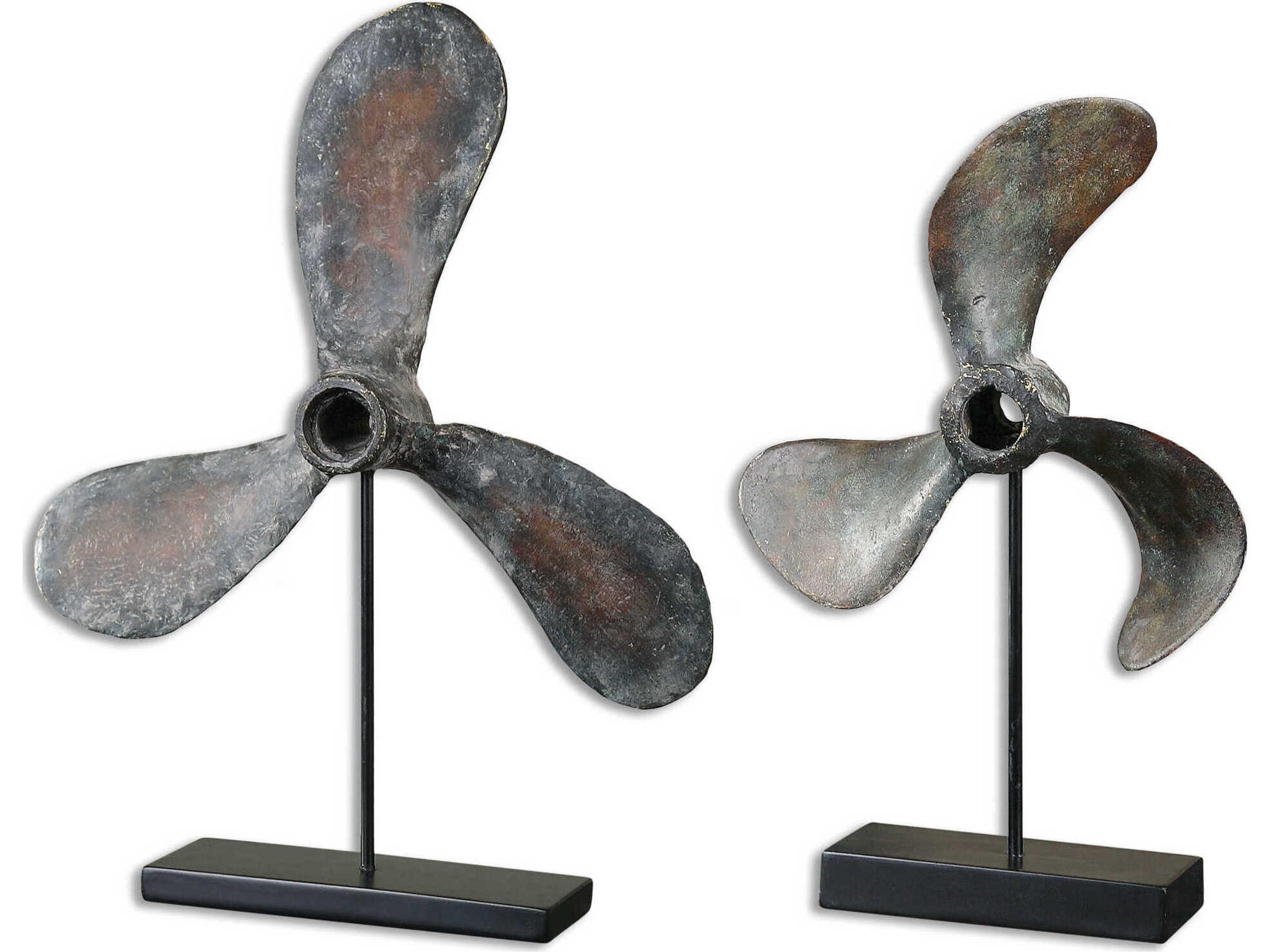 Uttermost Propellers Rust Sculpture Set of 2