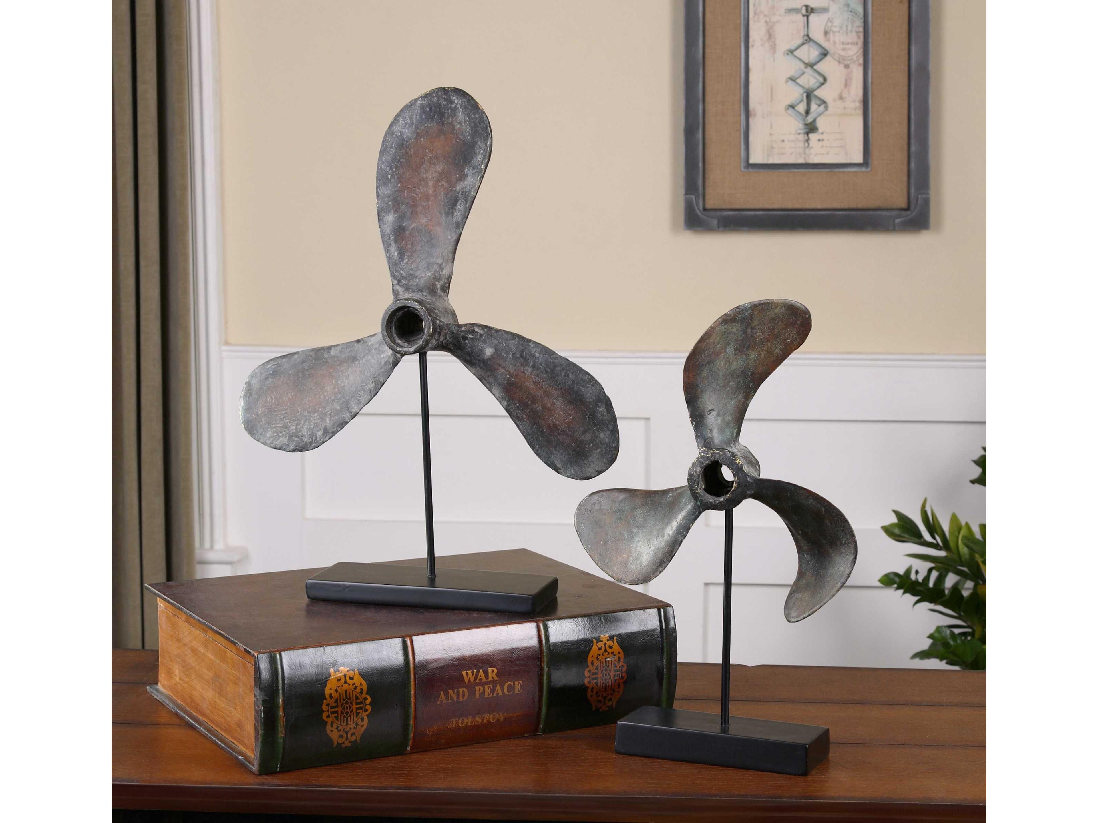 Uttermost Propellers Rust Sculpture Set of 2