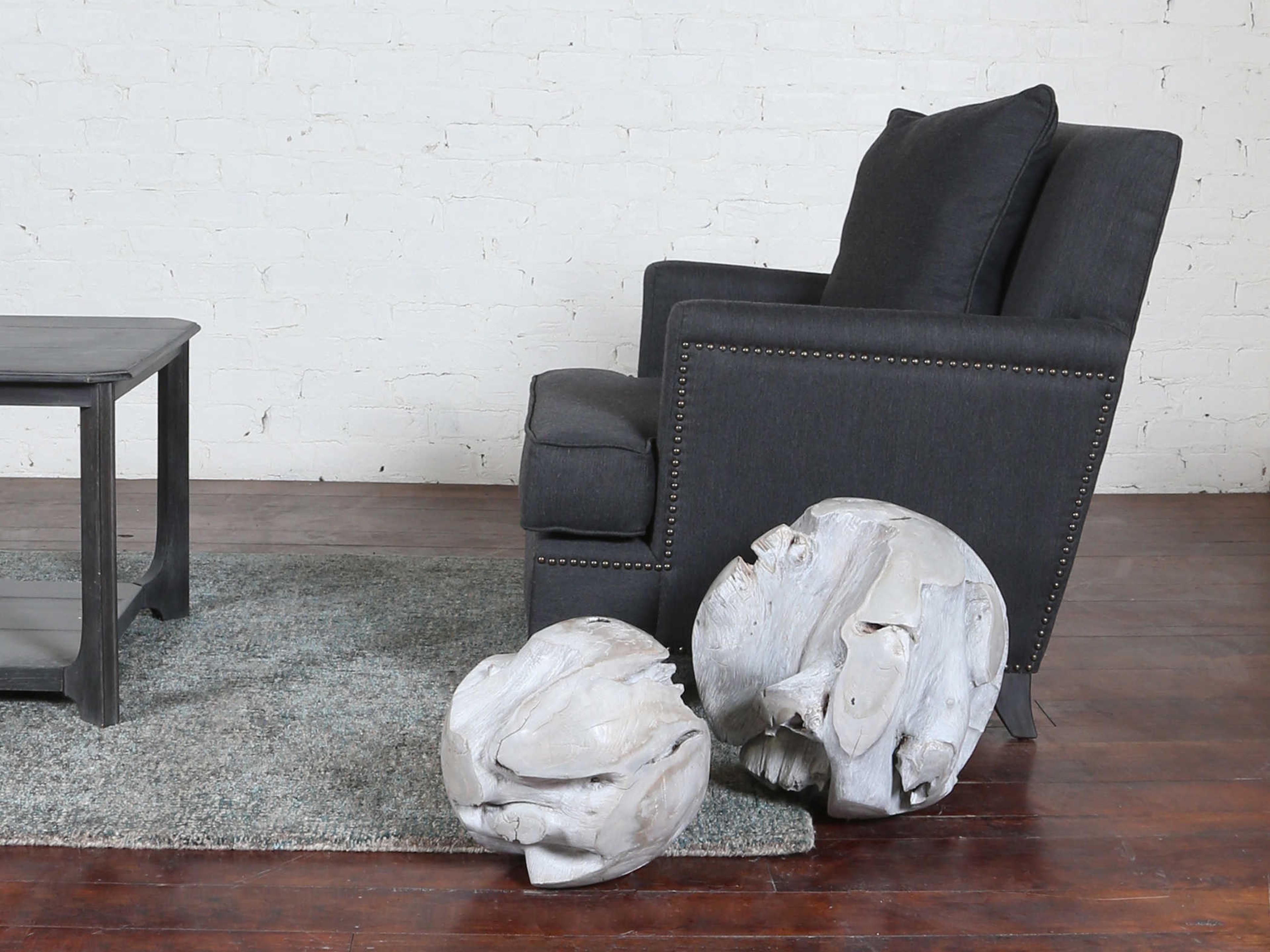 Uttermost Ermanno Teak Pale Gray Balls Set of 2