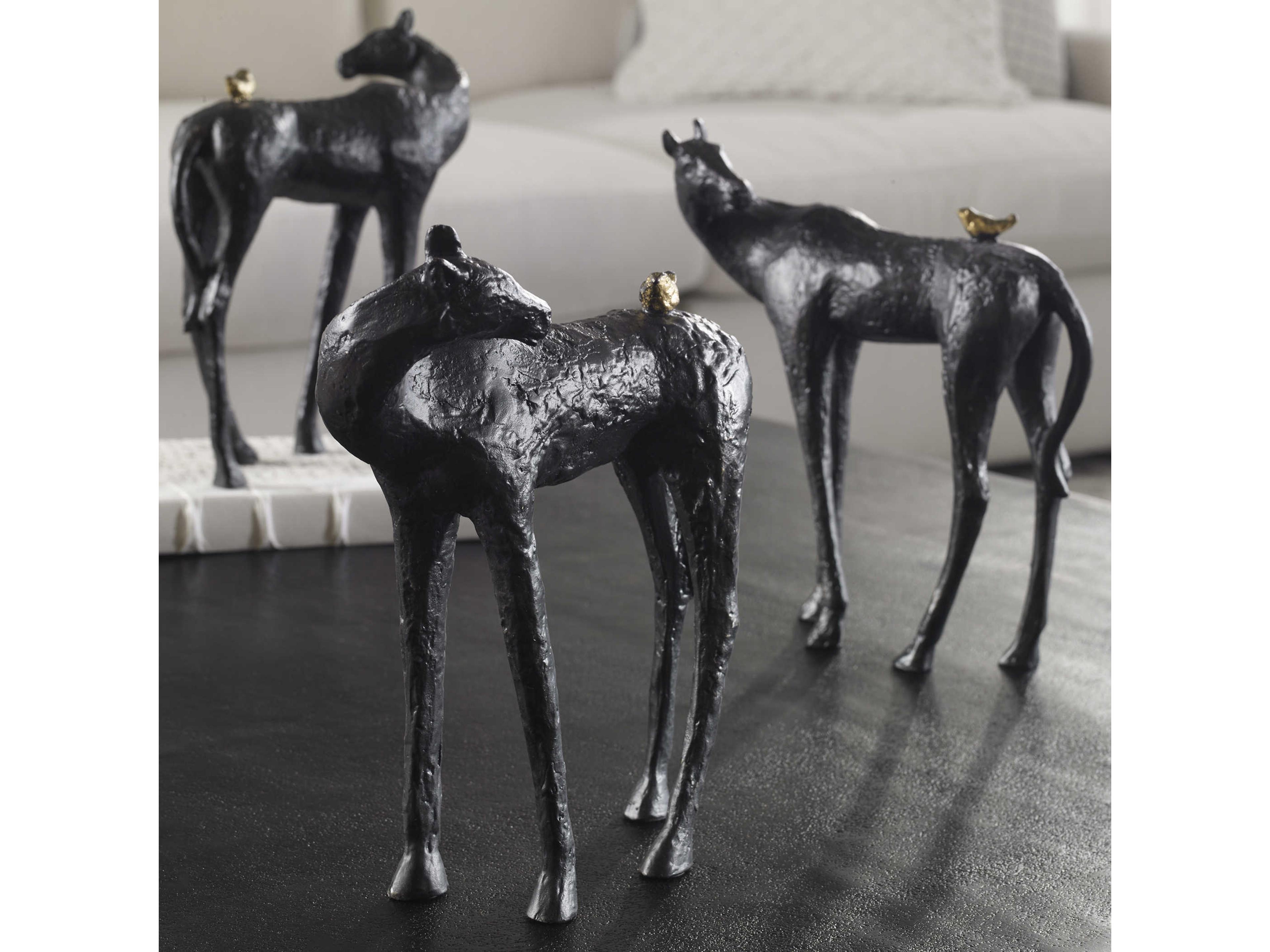 Uttermost Light Bronze Hello Friend Horse Sculpture