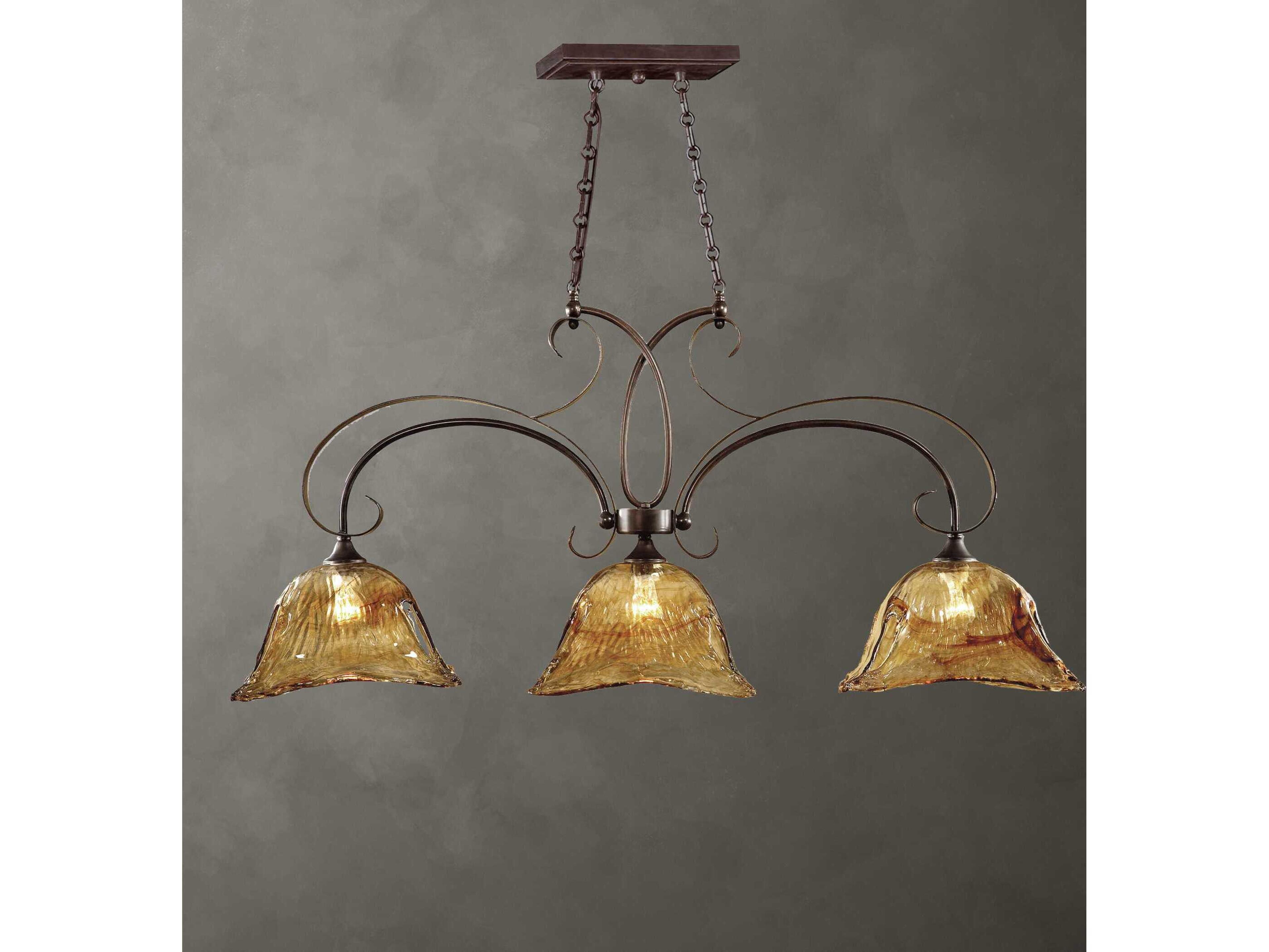 Vetraio 3-Light Oil Rubbed Bronze Glass Island Pendant