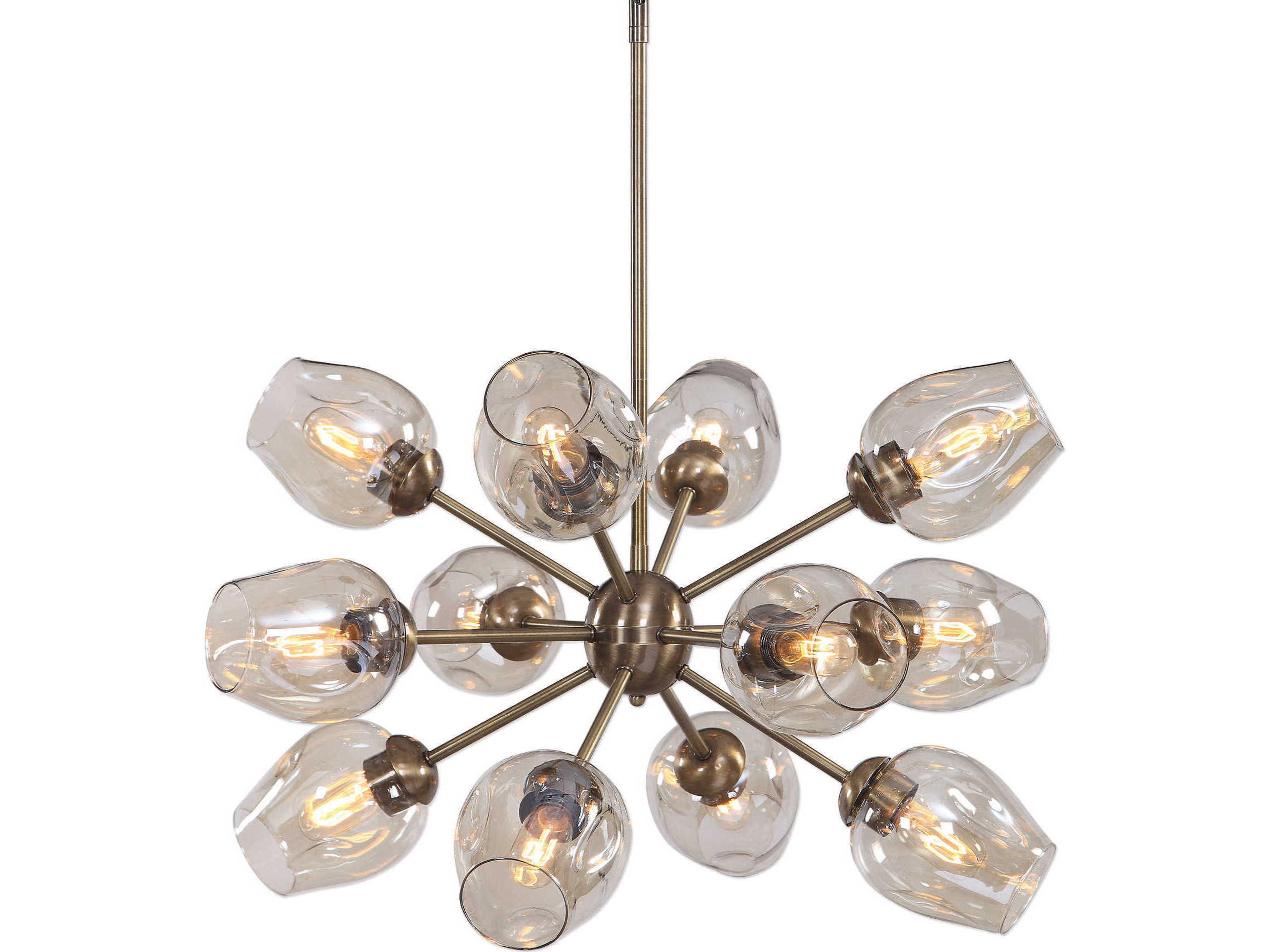Uttermost Chet 12-Light Antique Brass Bell Pendant