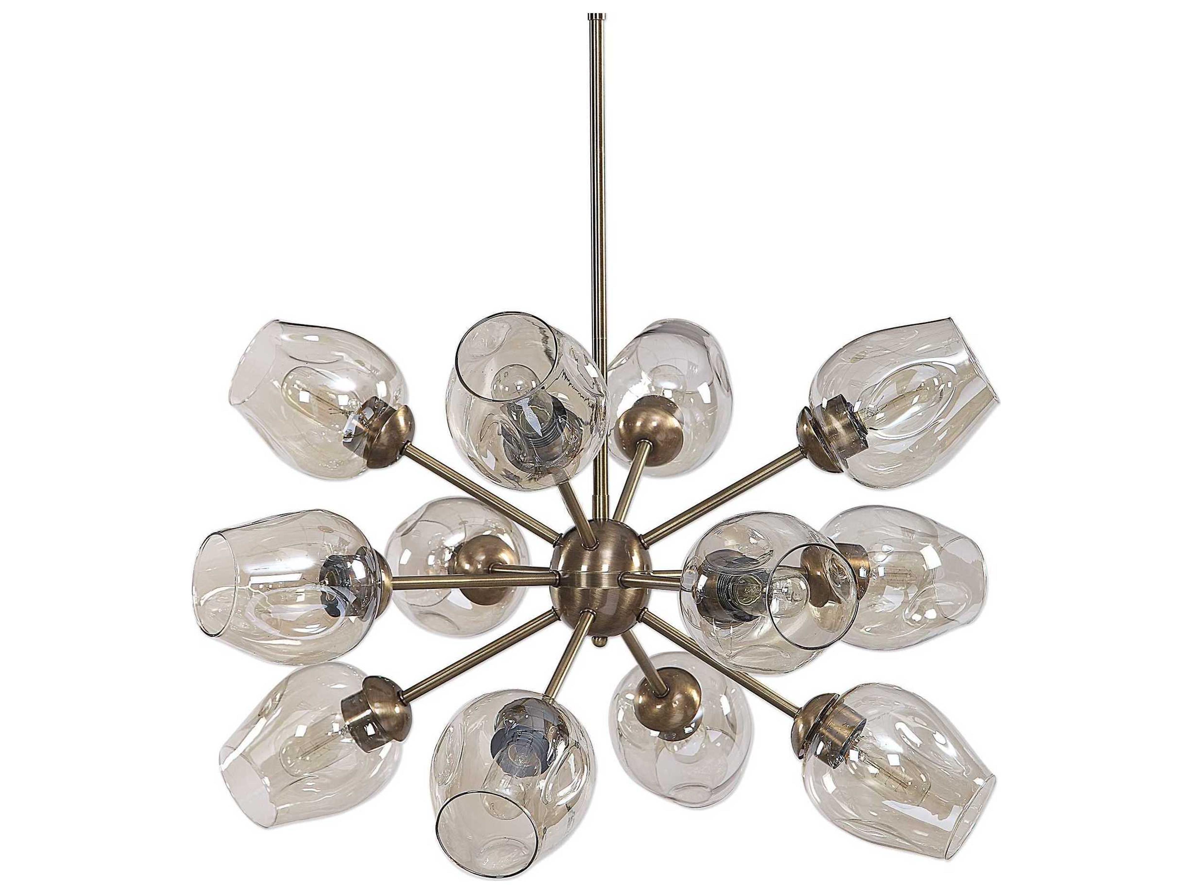 Uttermost Chet 12-Light Antique Brass Bell Pendant