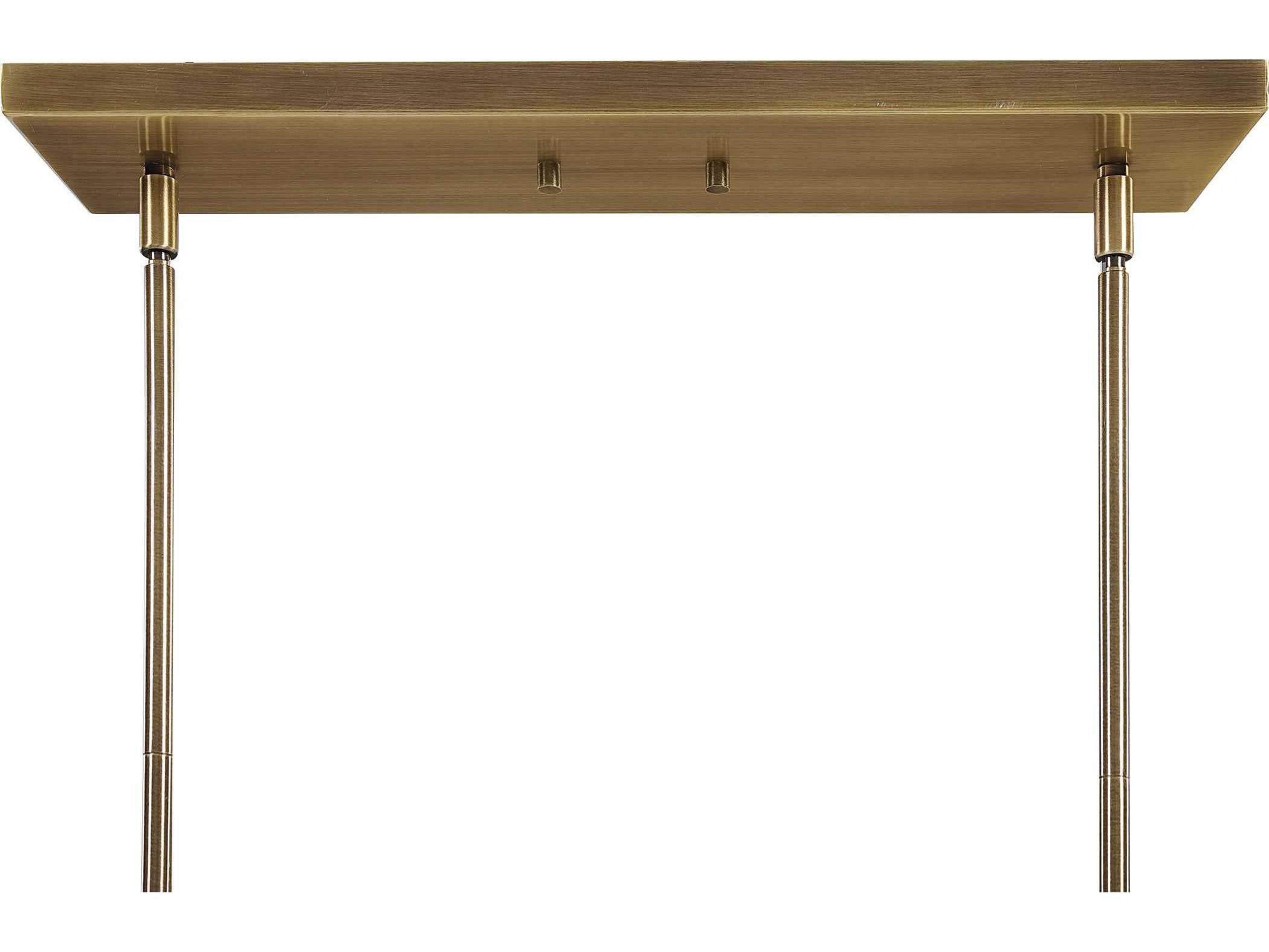 Uttermost Brookdale 3-Light Aged Brass Glass Linear Island Pendant