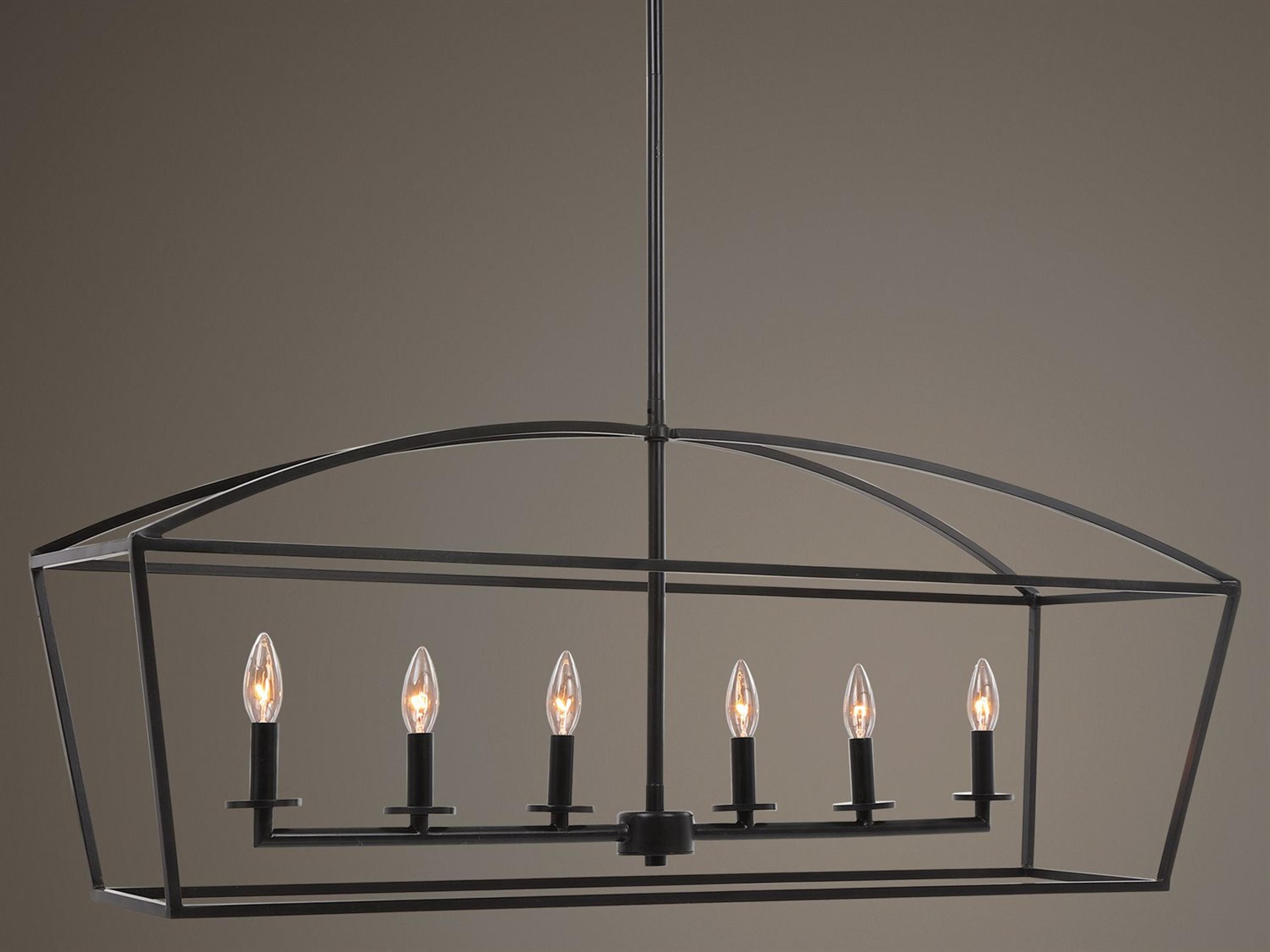 Uttermost Clayton 6-Light Deep Weathered Bronze Linear Island Pendant