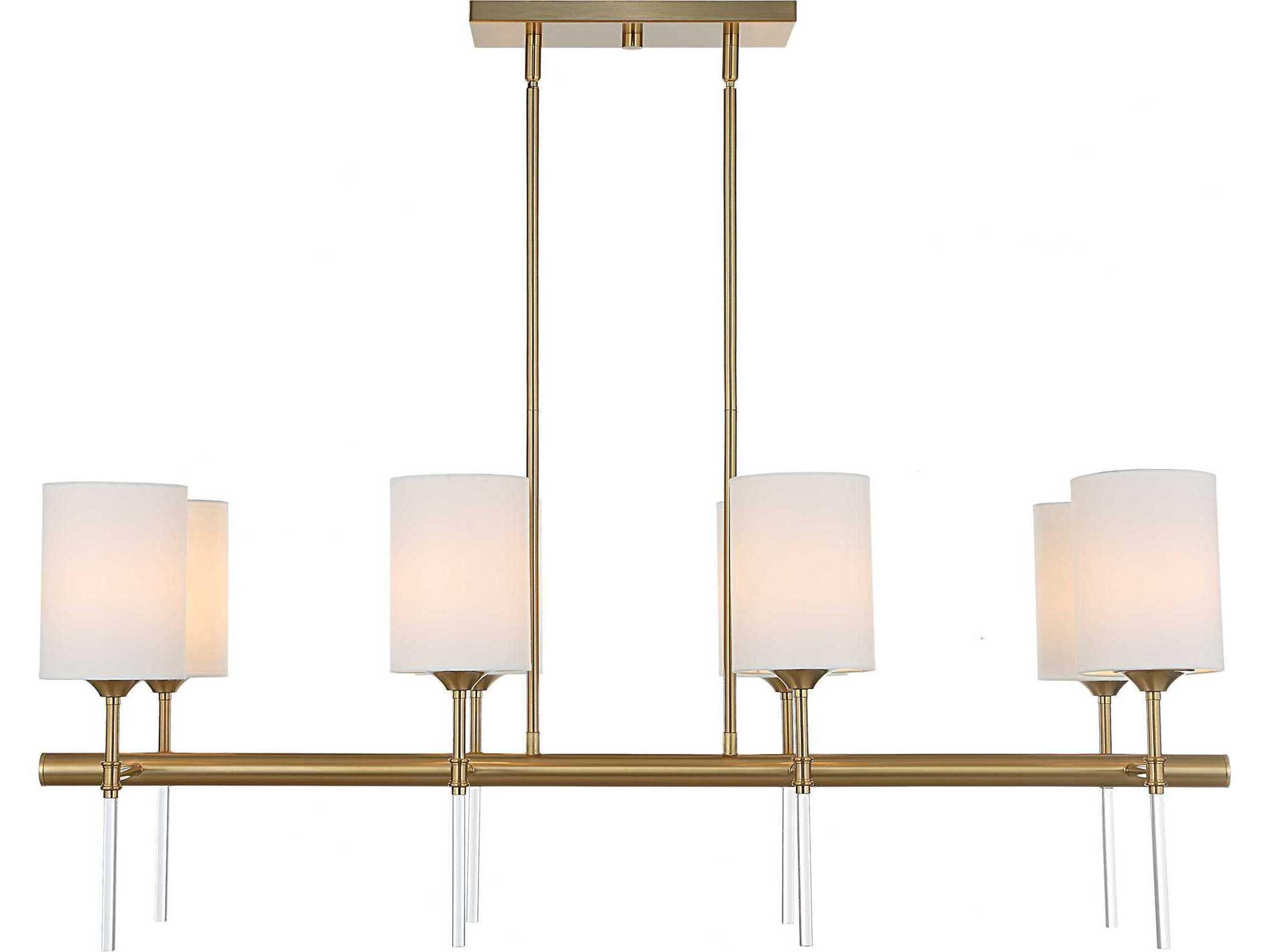 Uttermost Awyr 8-Light Warm Brass Cylinder Linear Island Pendant