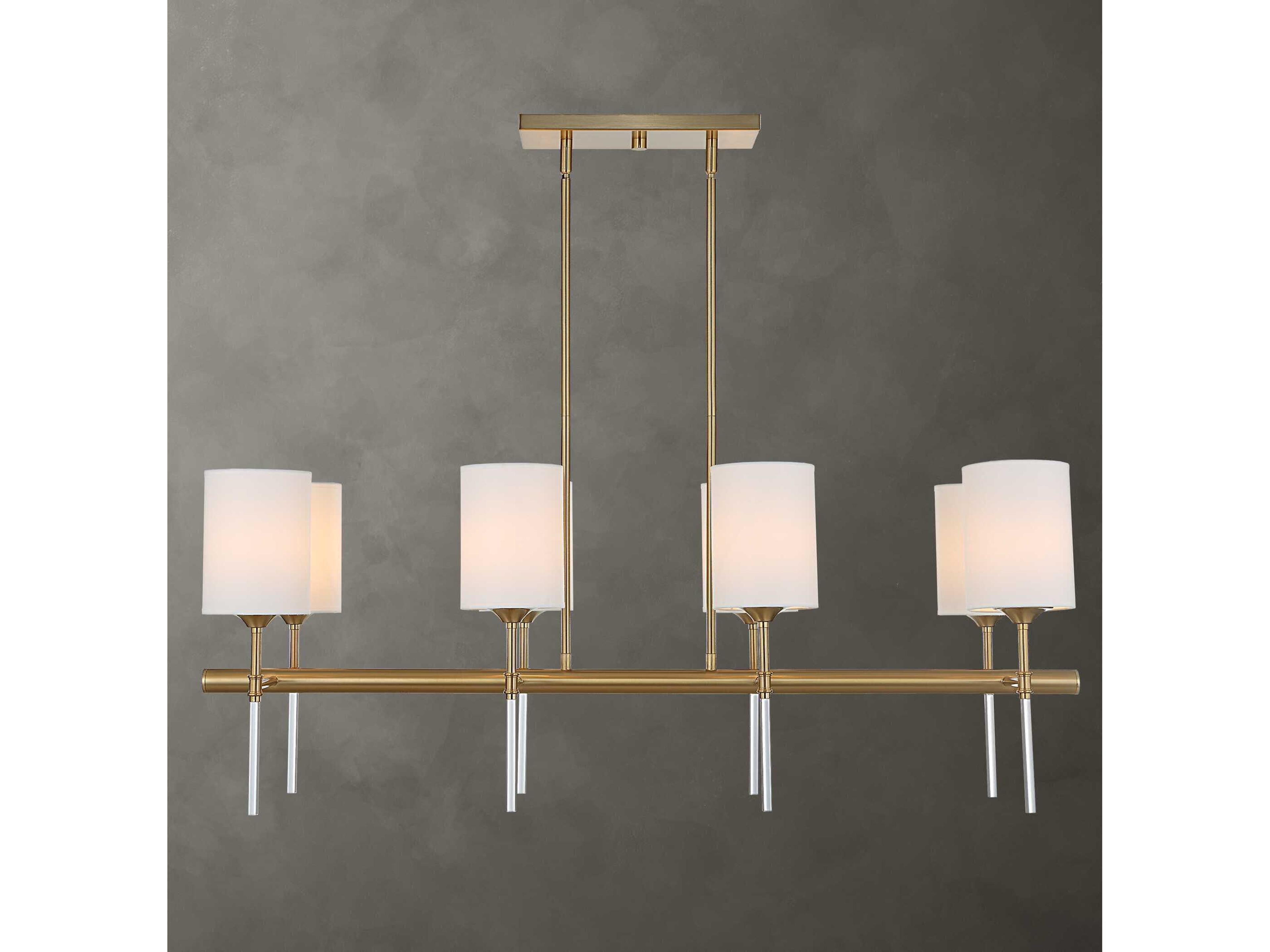 Uttermost Awyr 8-Light Warm Brass Cylinder Linear Island Pendant