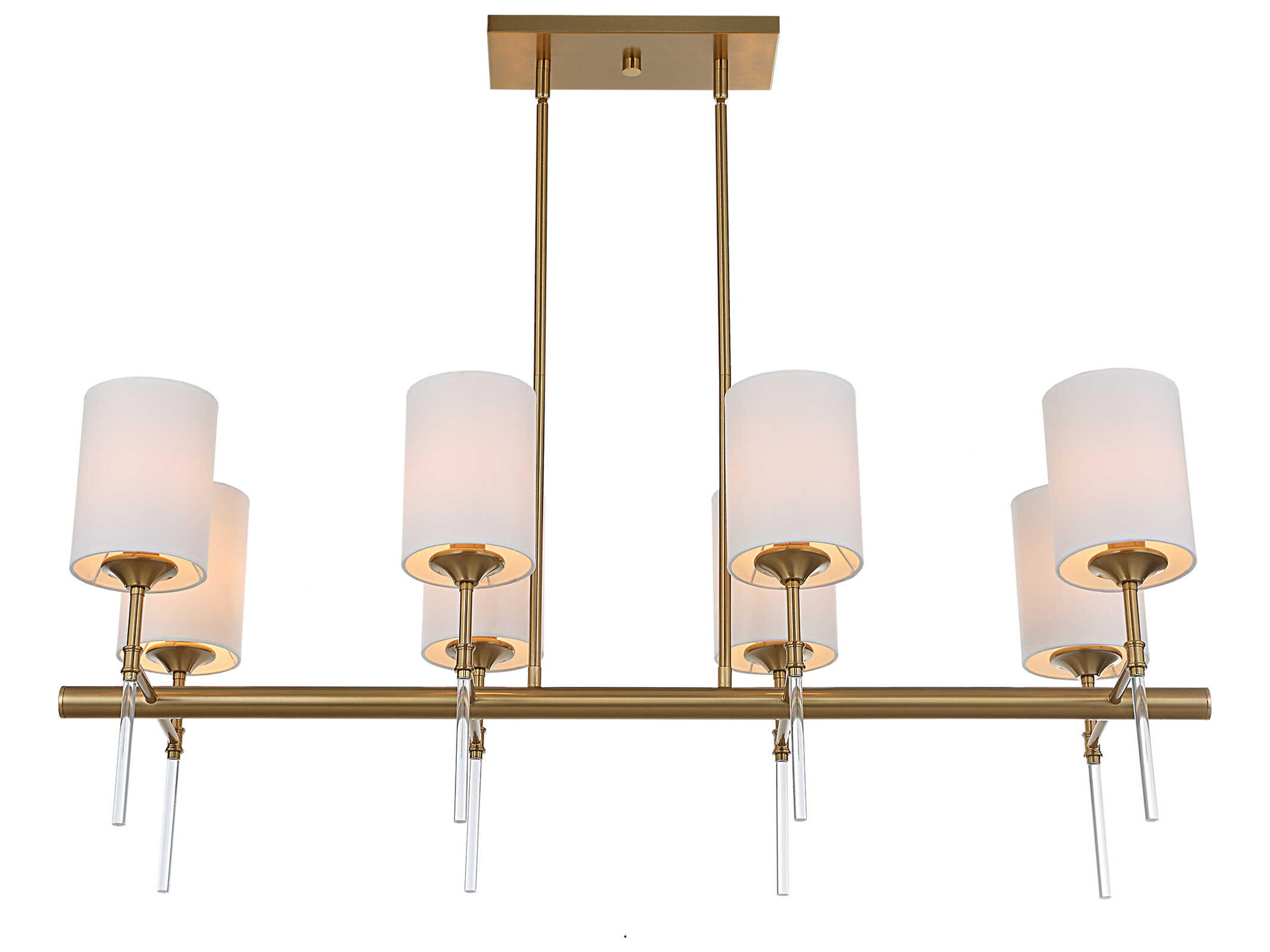 Uttermost Awyr 8-Light Warm Brass Cylinder Linear Island Pendant