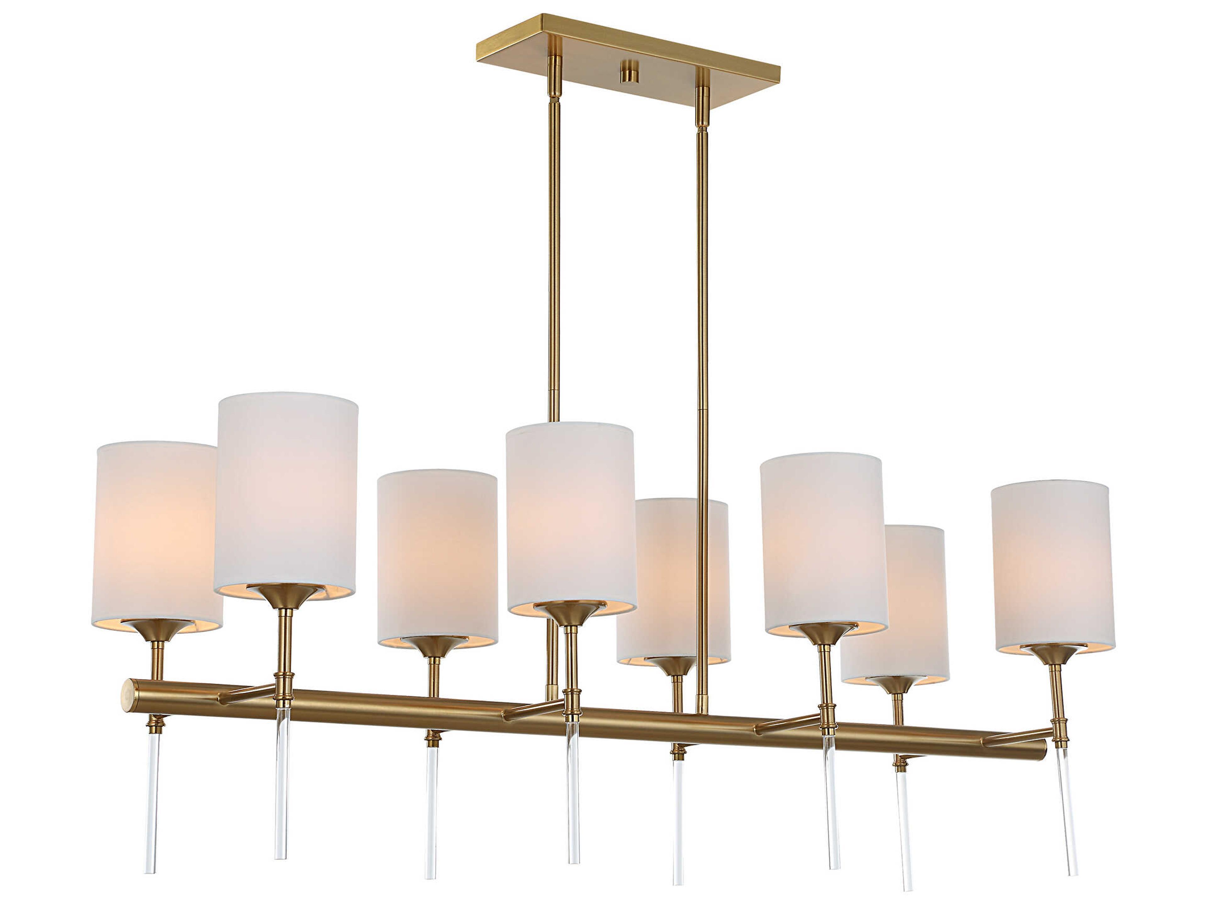 Uttermost Awyr 8-Light Warm Brass Cylinder Linear Island Pendant