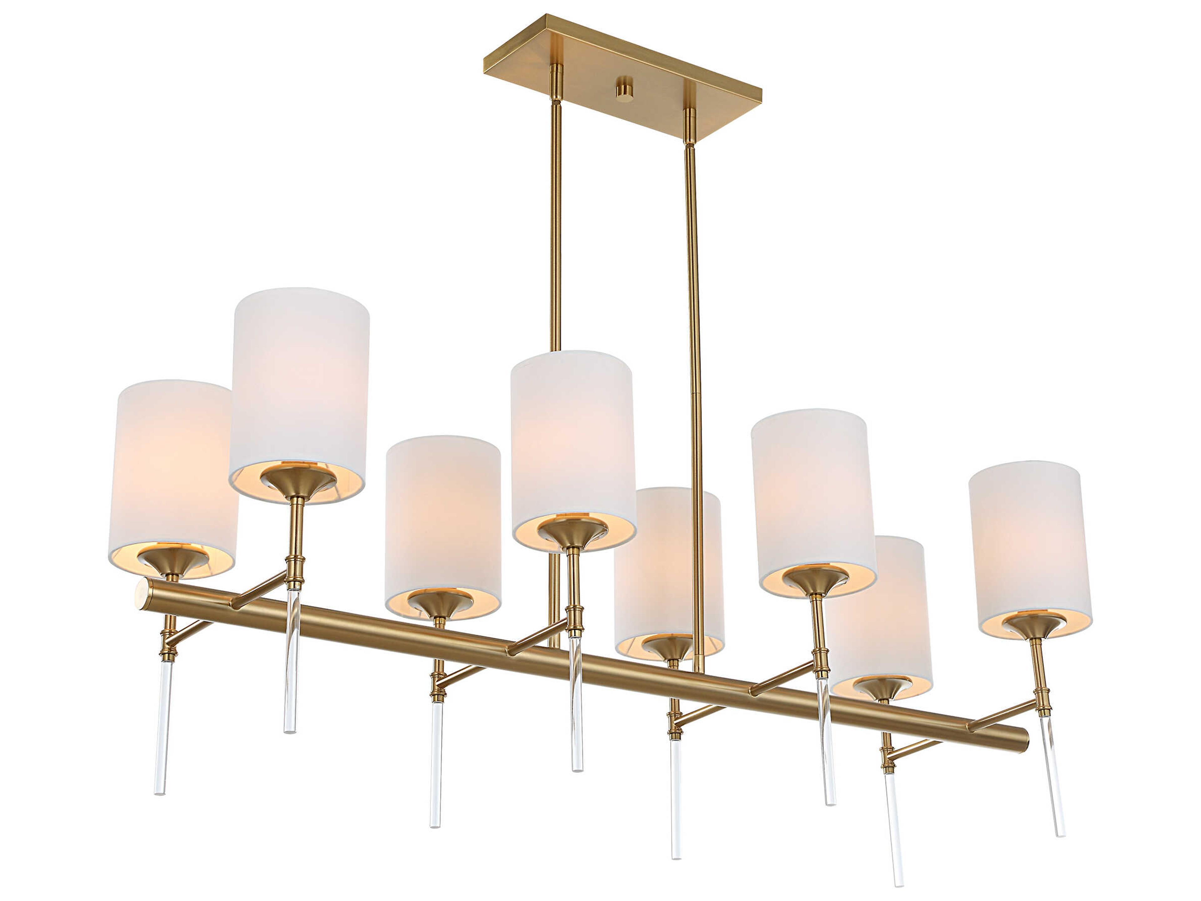 Uttermost Awyr 8-Light Warm Brass Cylinder Linear Island Pendant